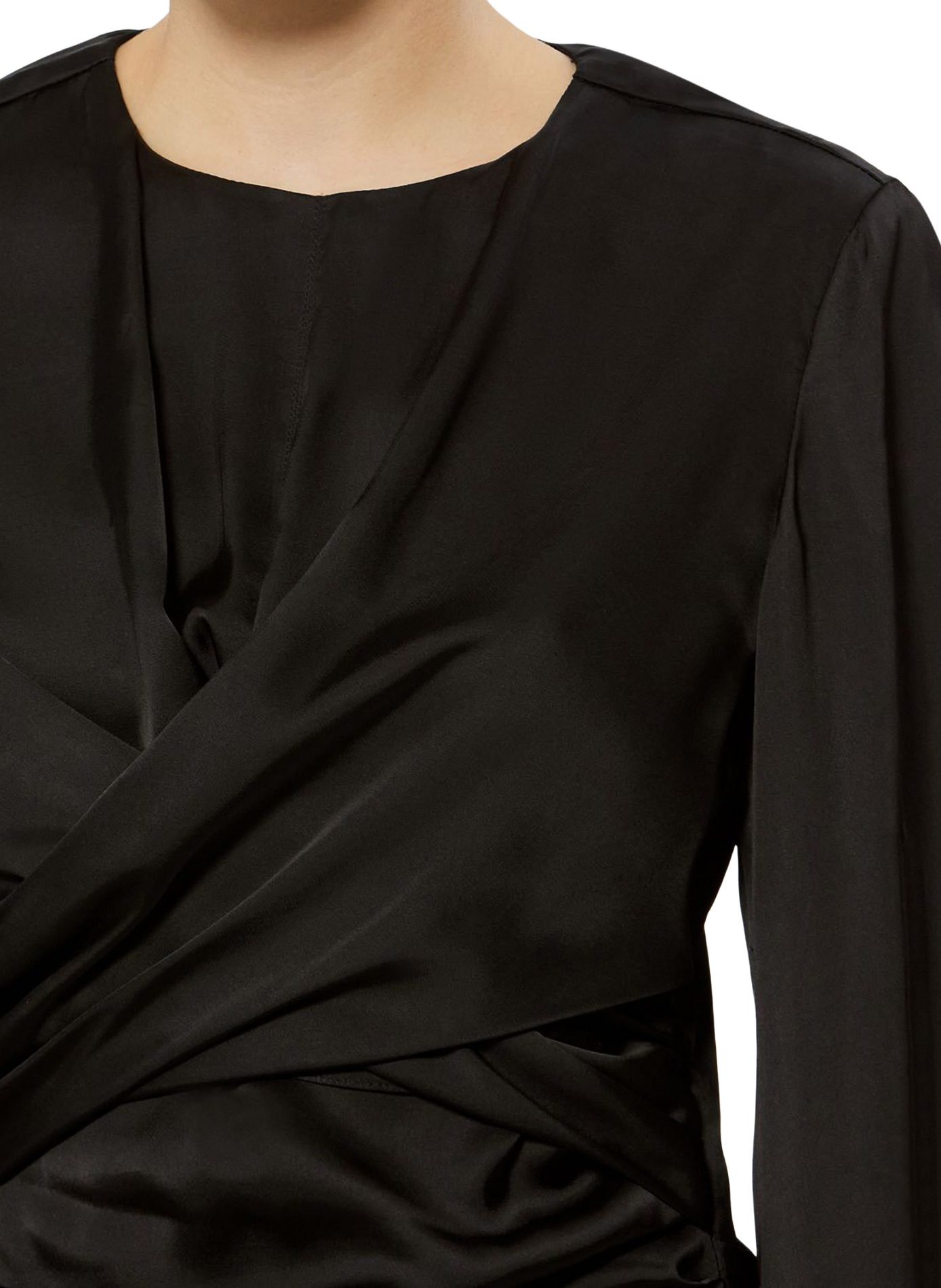 Blouse drapée Neame en satin ISABEL MARANT Noir
