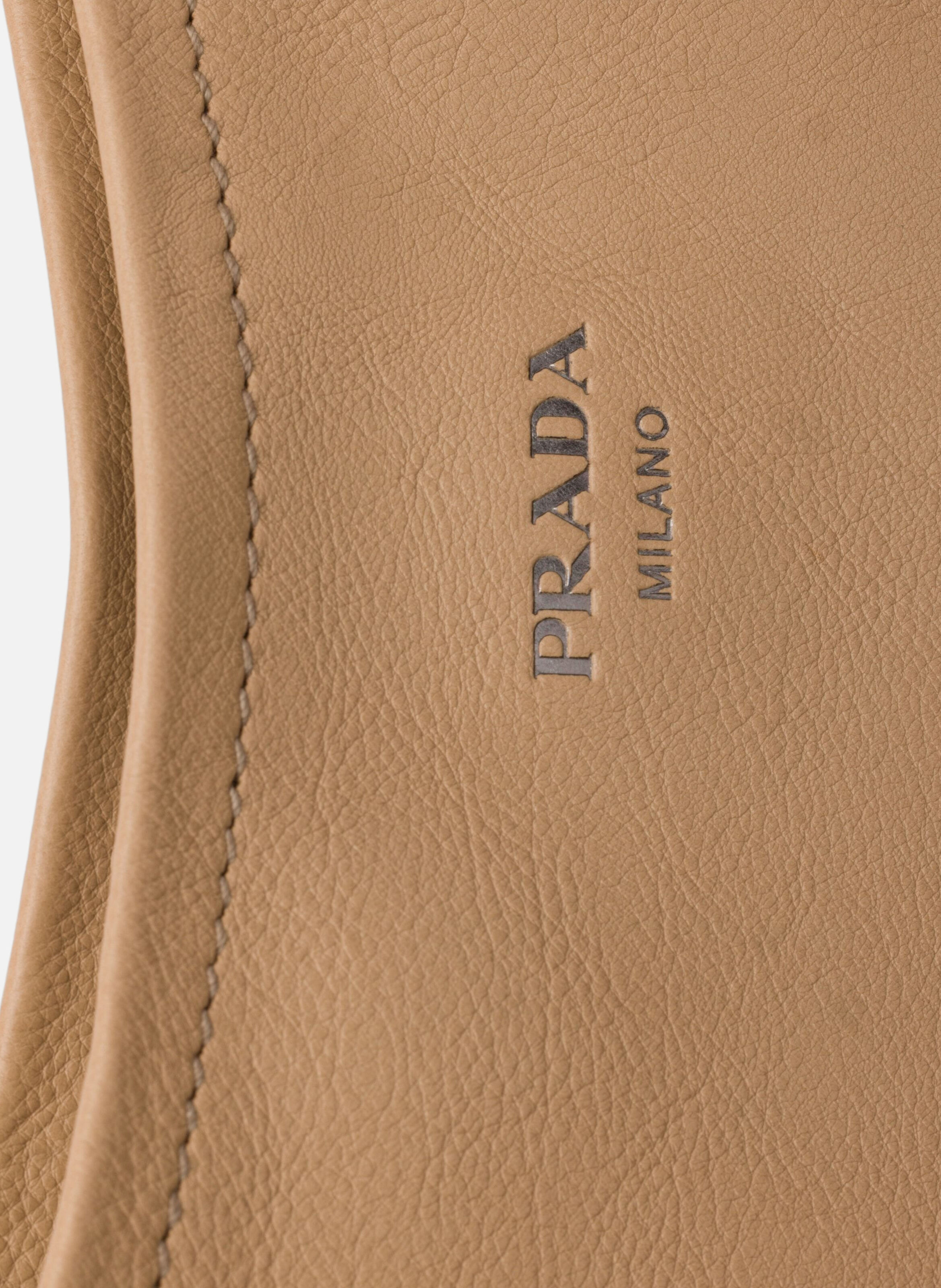 Grand sac en cuir prada route PRADA Beige