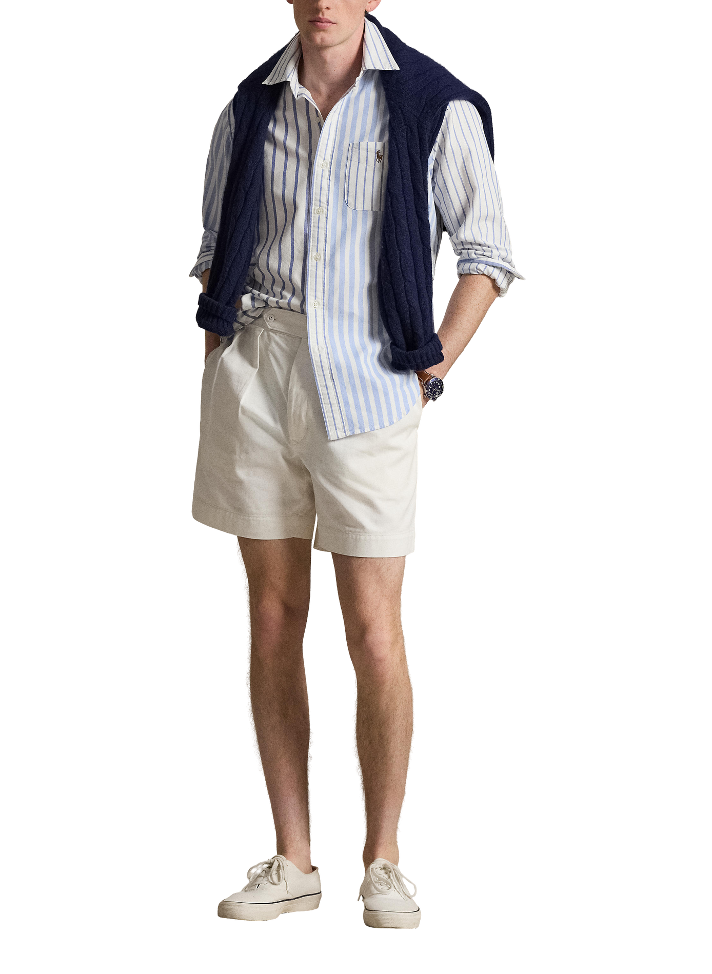 Straight striped cotton shirt POLO RALPH LAUREN Blue