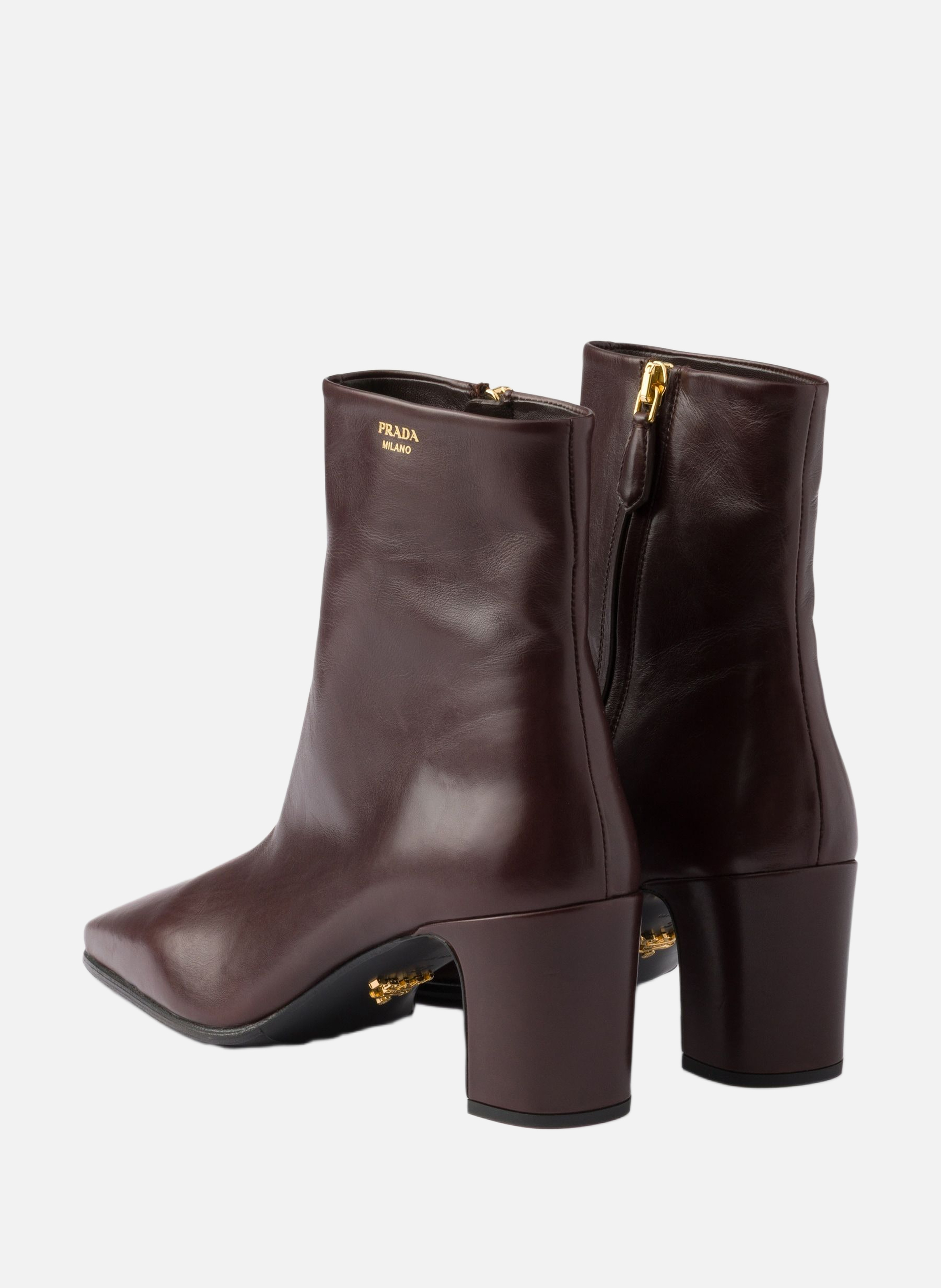 Bottines en cuir PRADA Marron
