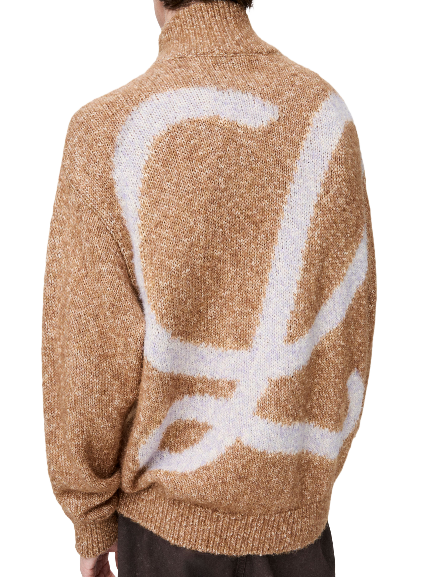 Gestreifter Cardigan aus Baumwolle, Leinen und Wolle LOEWE Beige
