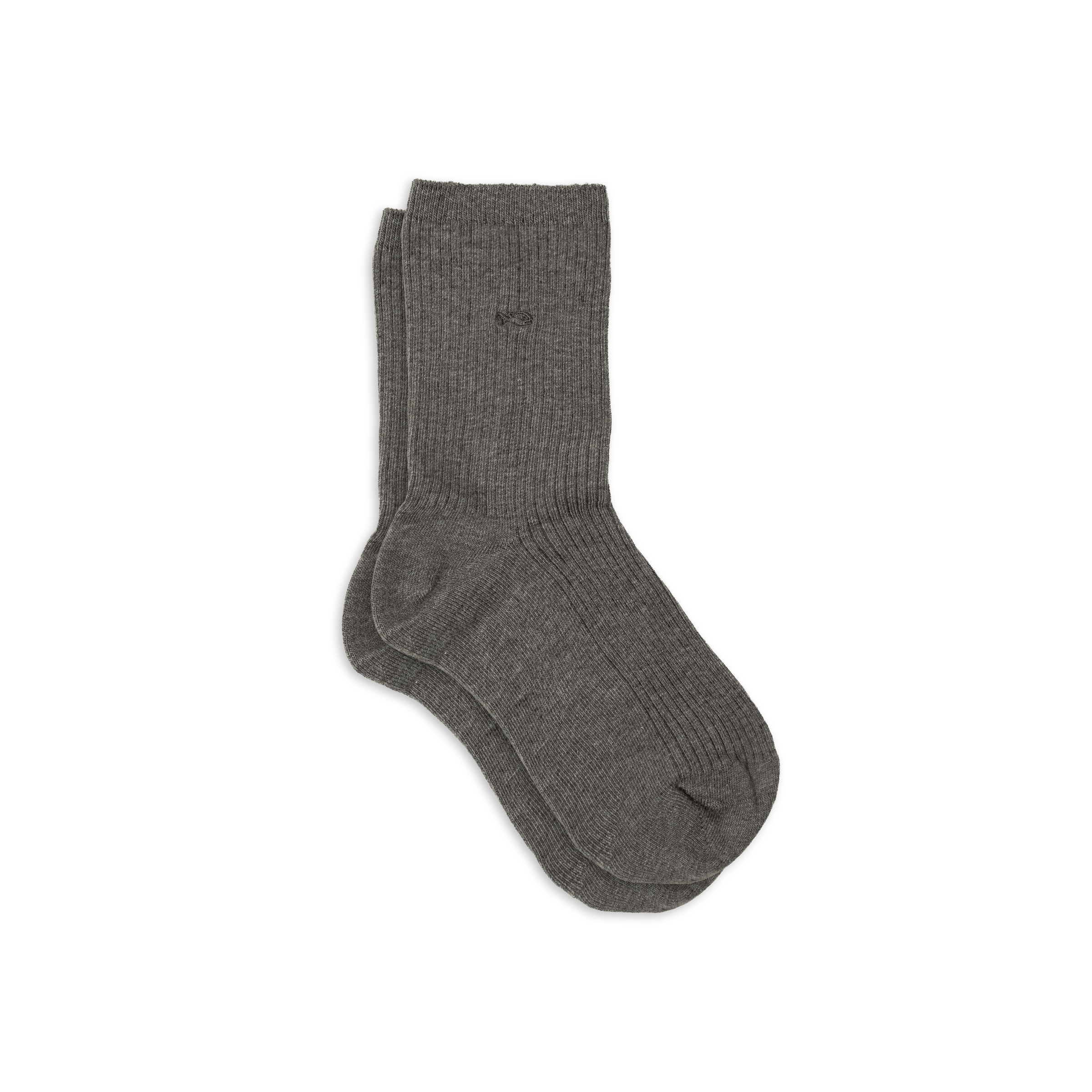 Chaussettes en coton peigné unies côtelées BILLYBELT Gris