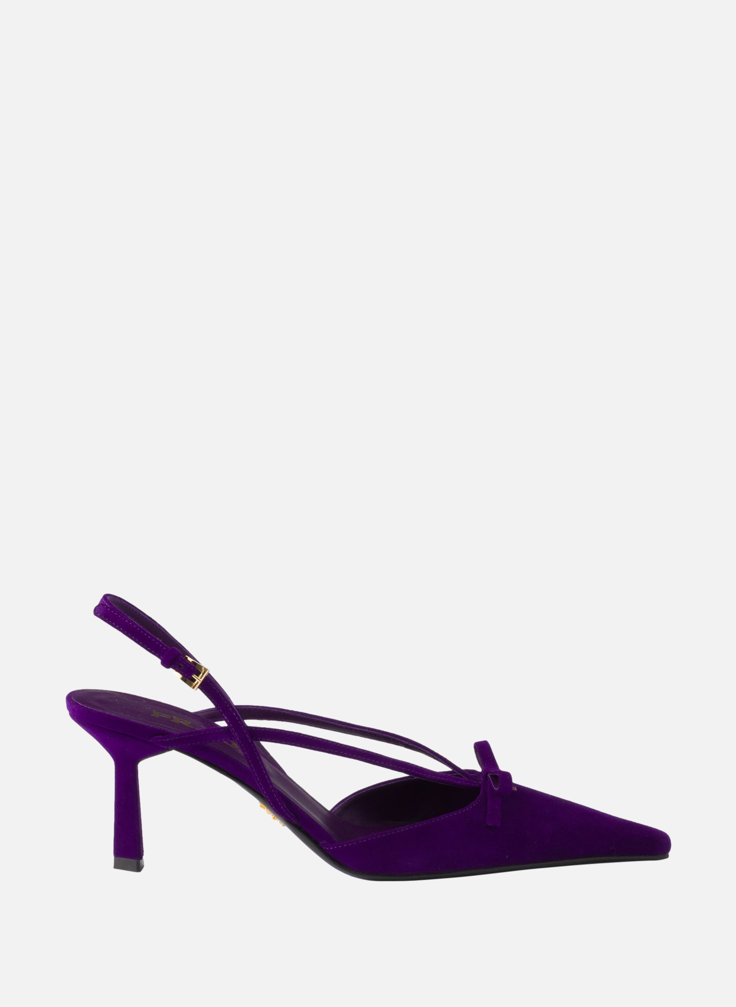Escarpins à bride arrière en veau velours PRADA Violet