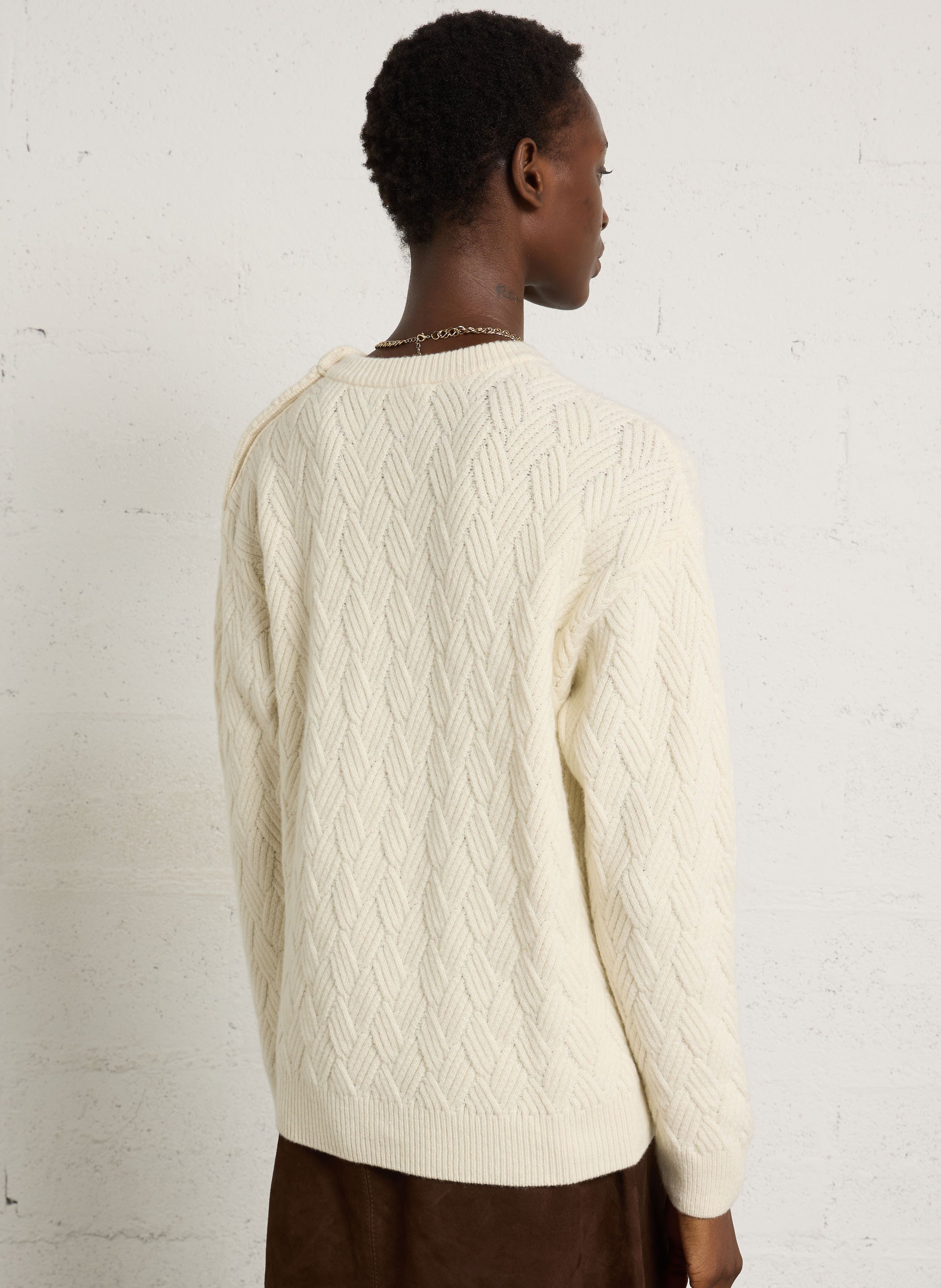Pull oversize col rond en laine mélangée deauville ARMOR-LUX Beige