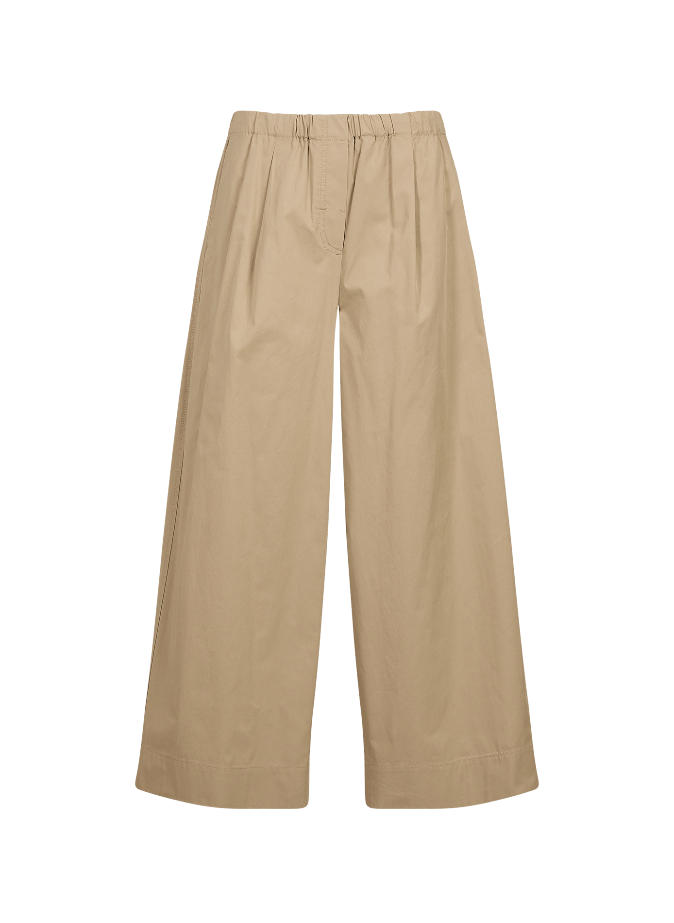High-waisted wide-leg cotton pants MAX MARA WEEK END Beige