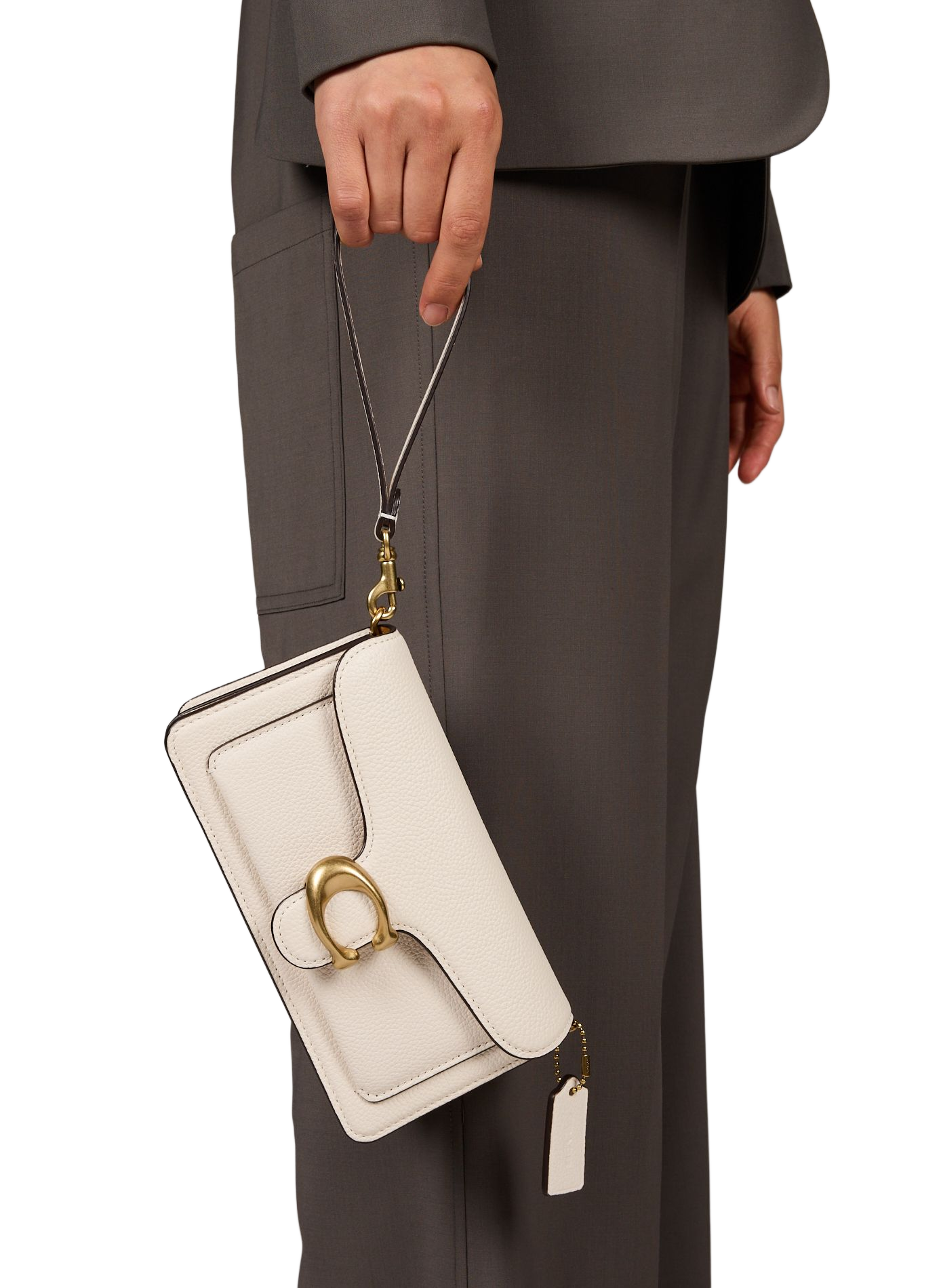 Umhängetasche aus genarbtem Leder COACH Beige