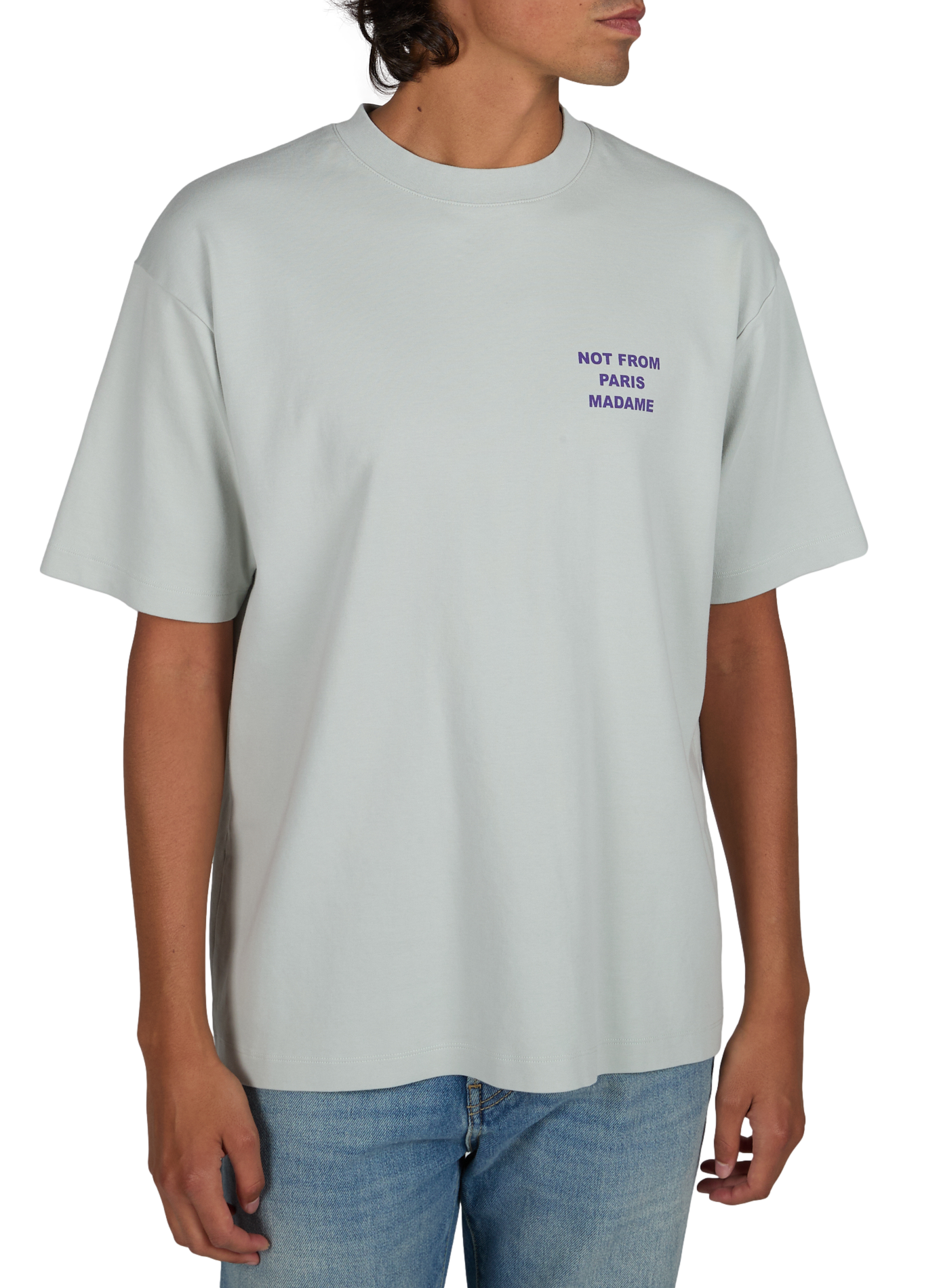 Lässiges T-Shirt aus bedruckter Baumwolle DROLE DE MONSIEUR Grau