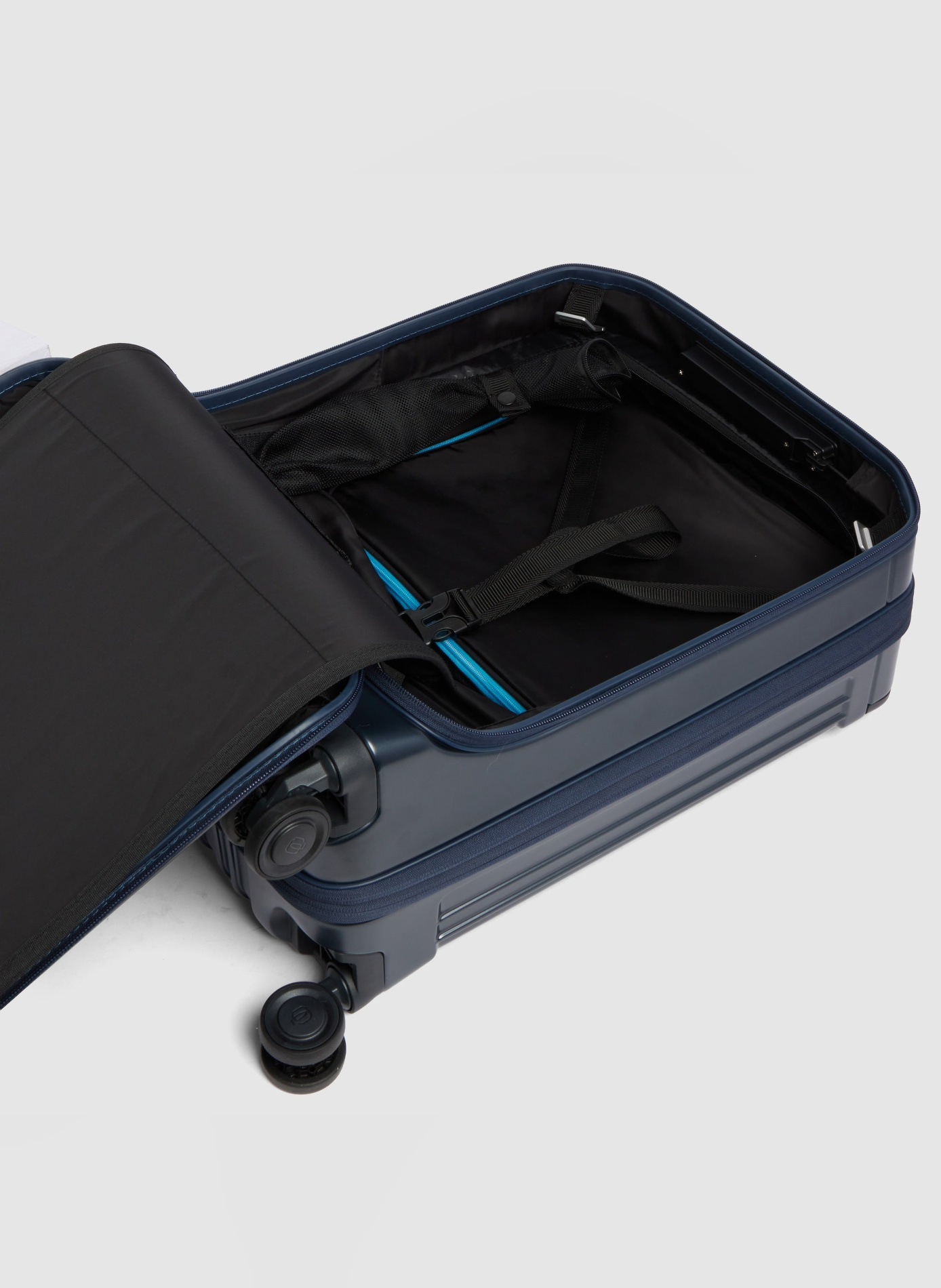 Valise cabine pour ordinateur avec deux ouvertures PIQUADRO Bleu