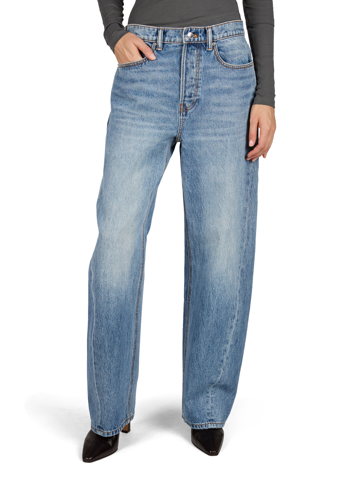 Rechte blauwe jeans van katoen ALEXANDER WANG Blauw