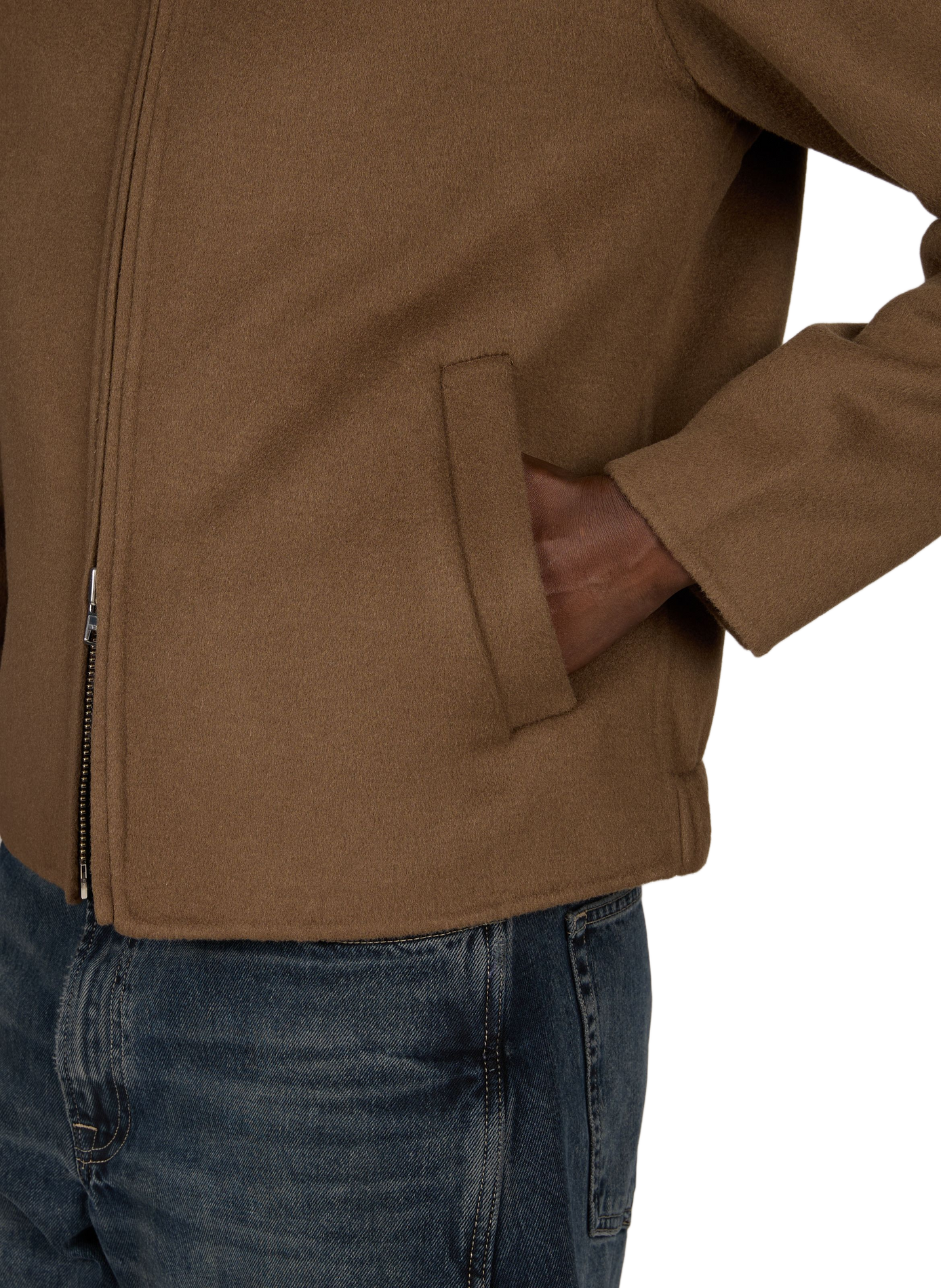 Straight zip-up wool blend jacket NN.07 Beige