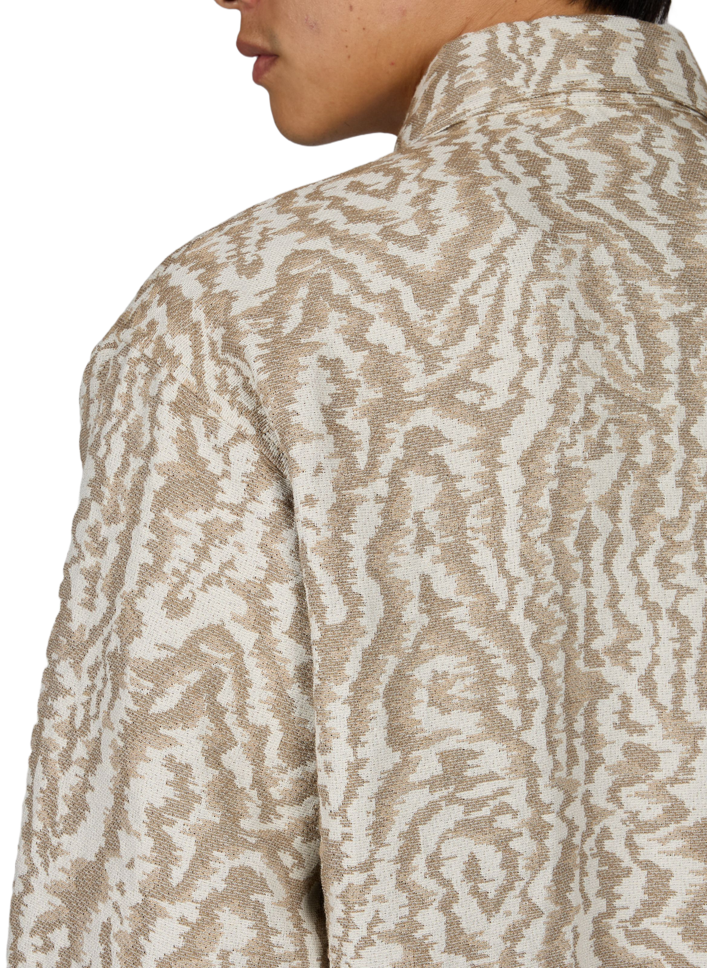 Oversized jacket with classic collar and print DROLE DE MONSIEUR Beige