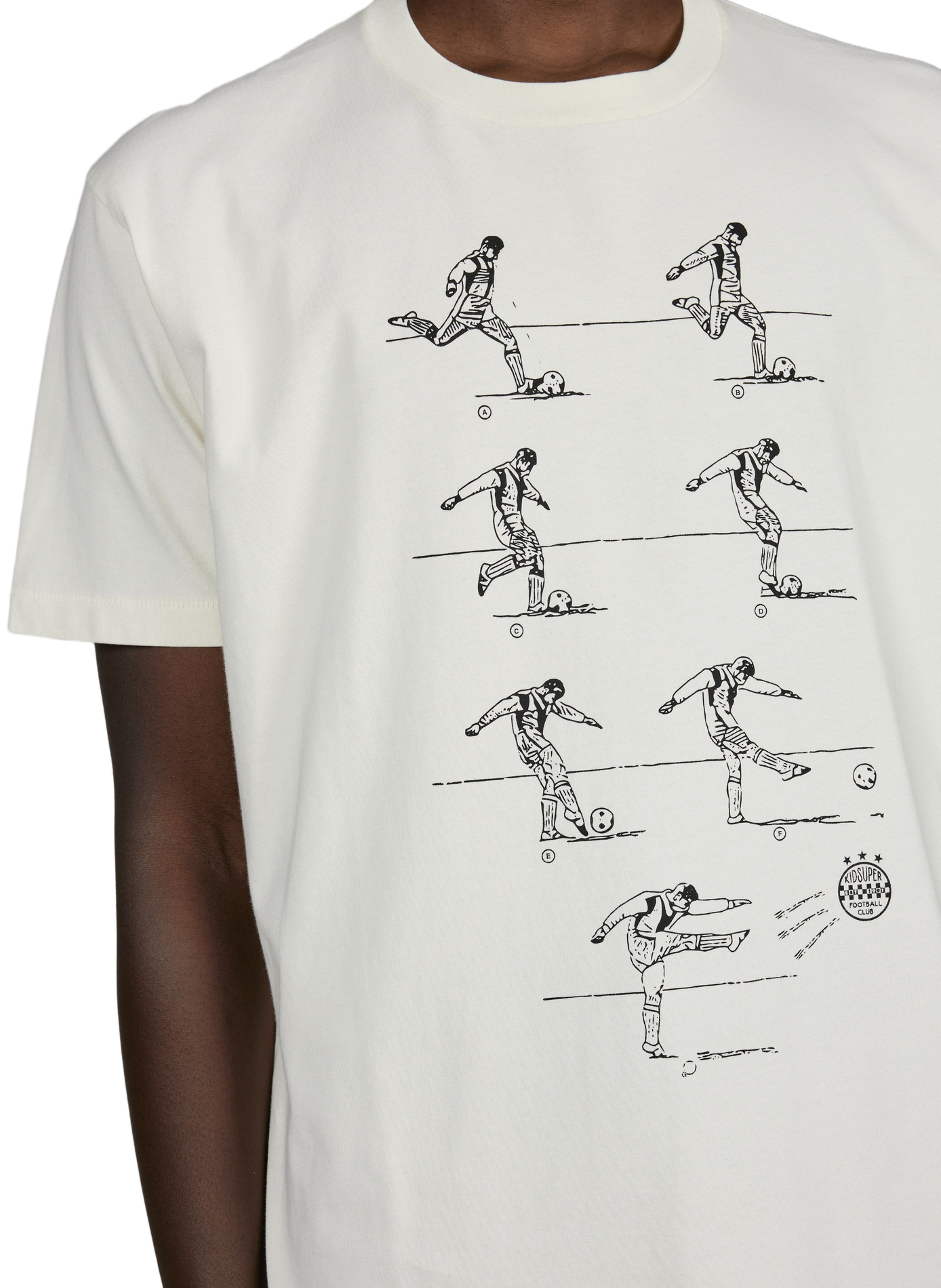 Gerader Rundhalsausschnitt bedrucktes Baumwoll-T-Shirt | Beige KIDSUPER Herren