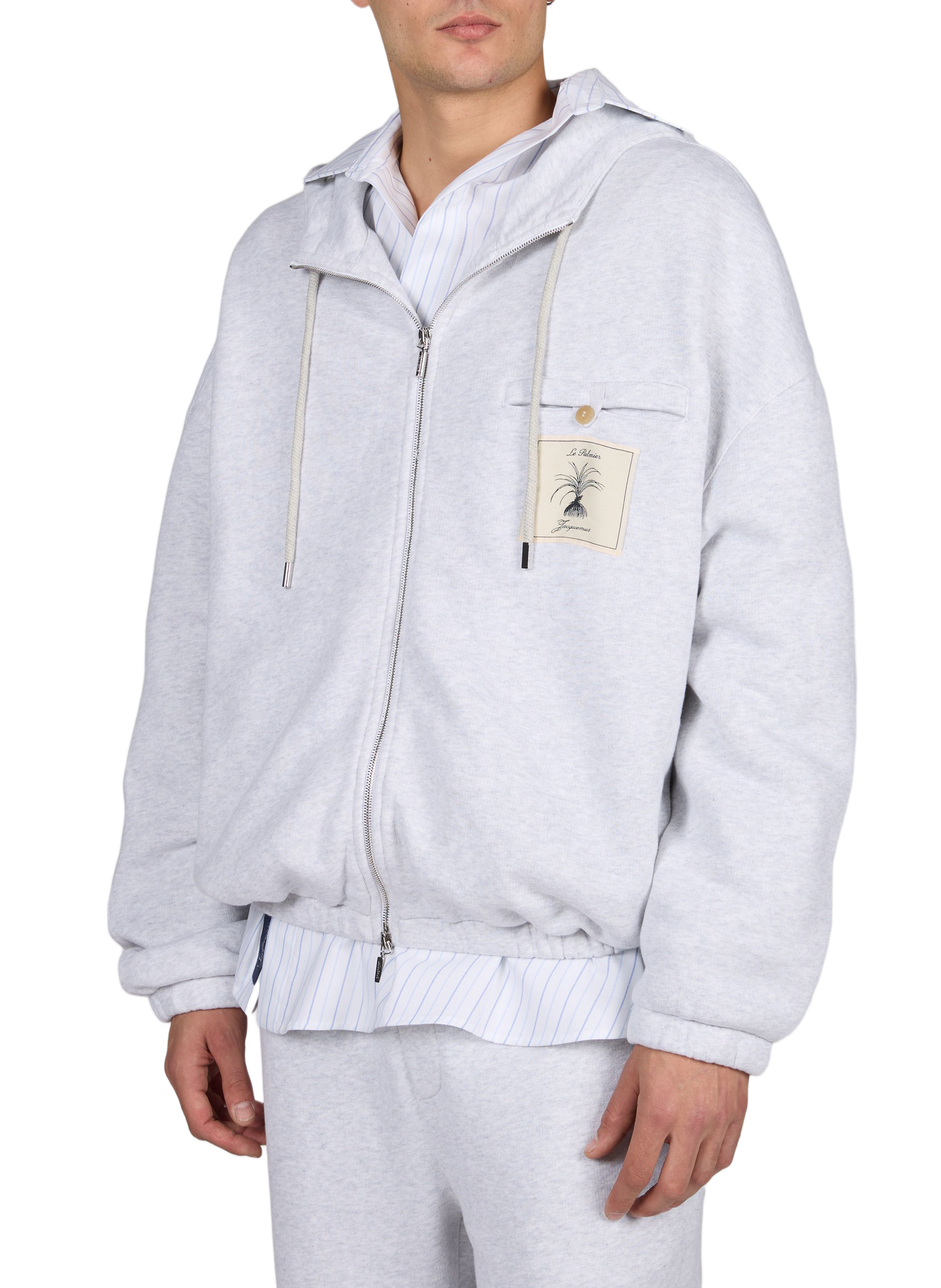 Ruime katoenen sweater met rits Torneo JACQUEMUS Grijs