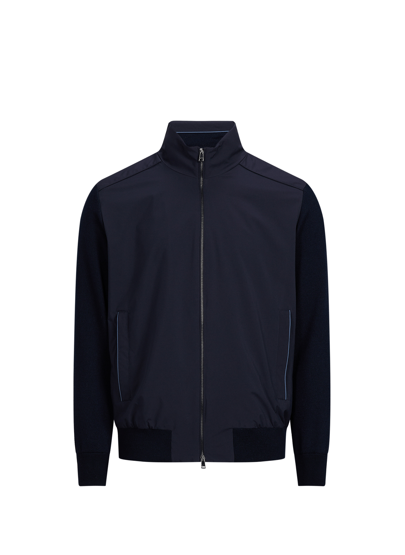 Rechtvallend jack met opstaande kraag en ritssluiting van wol PAUL & SHARK Blauw