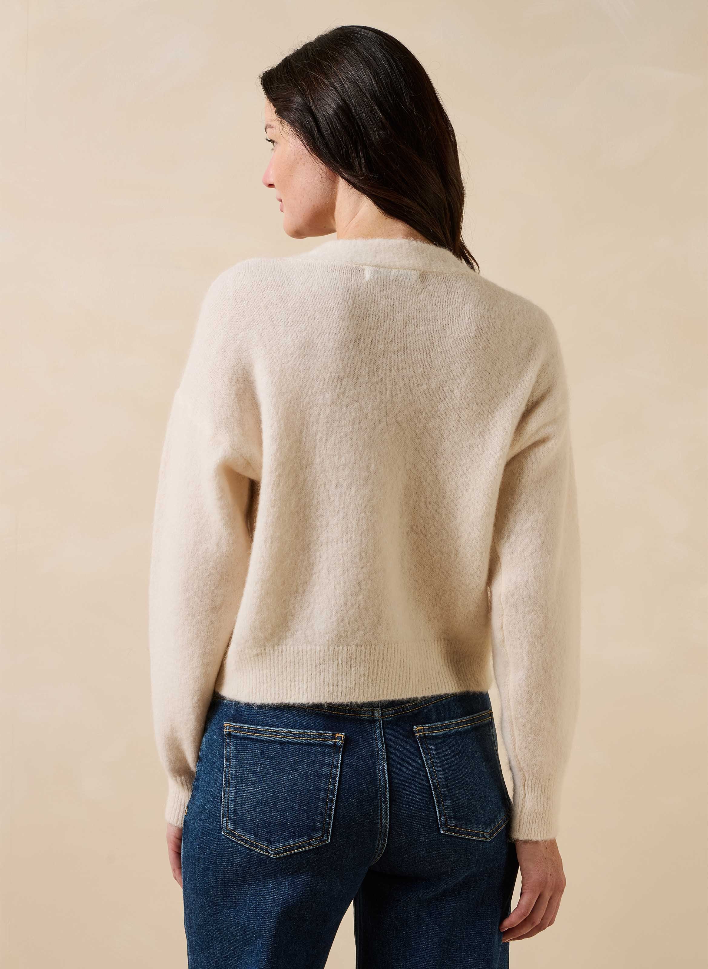 Oversized vest van gemengde wol LA FEE MARABOUTEE Wit