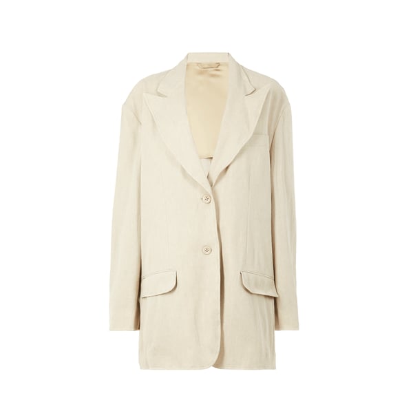 Veste de tailleur oversize en lin et coton