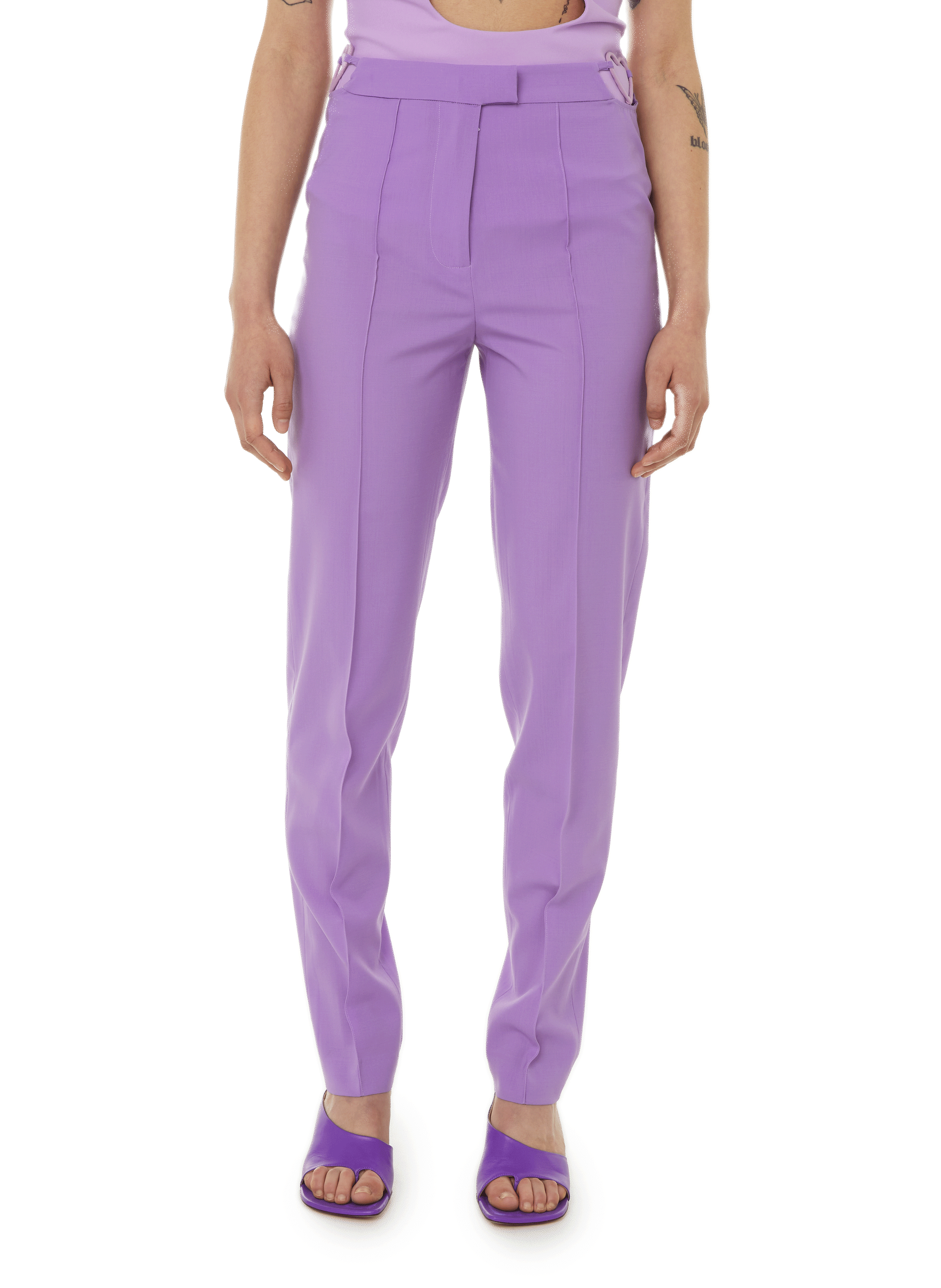 NENSI DOJAKA Pantalon slim en laine vierge Violet