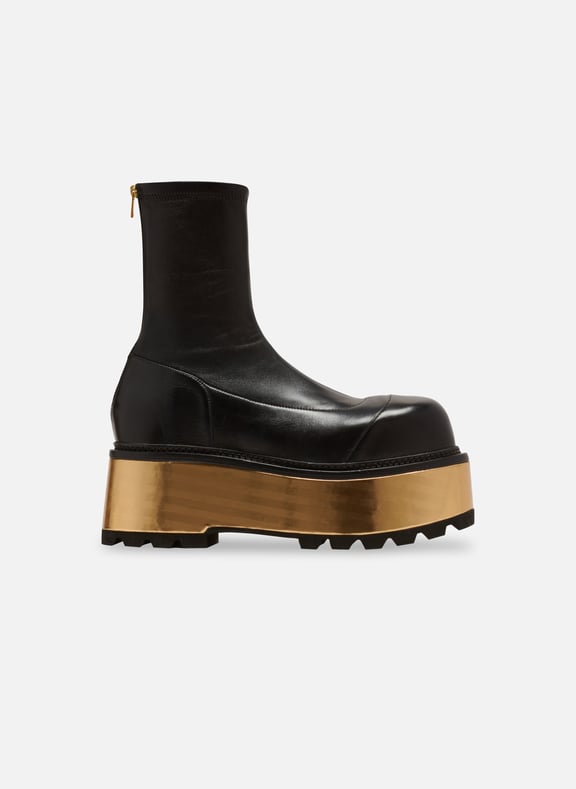 Bottes à plateforme en cuir Noir by BALMAIN BALMAIN Bottes à plateforme en cuir Noir