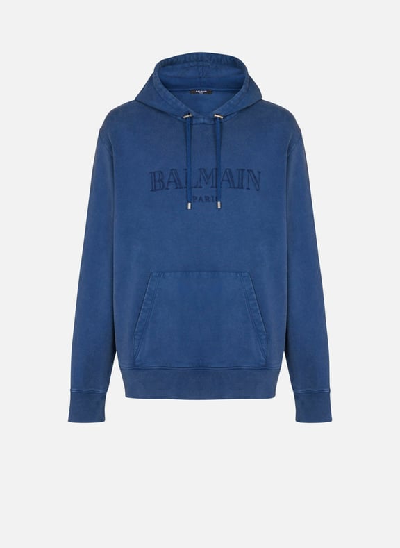 Hoodie brodé balmain vintage Bleu by BALMAIN BALMAIN Hoodie brodé balmain vintage Bleu