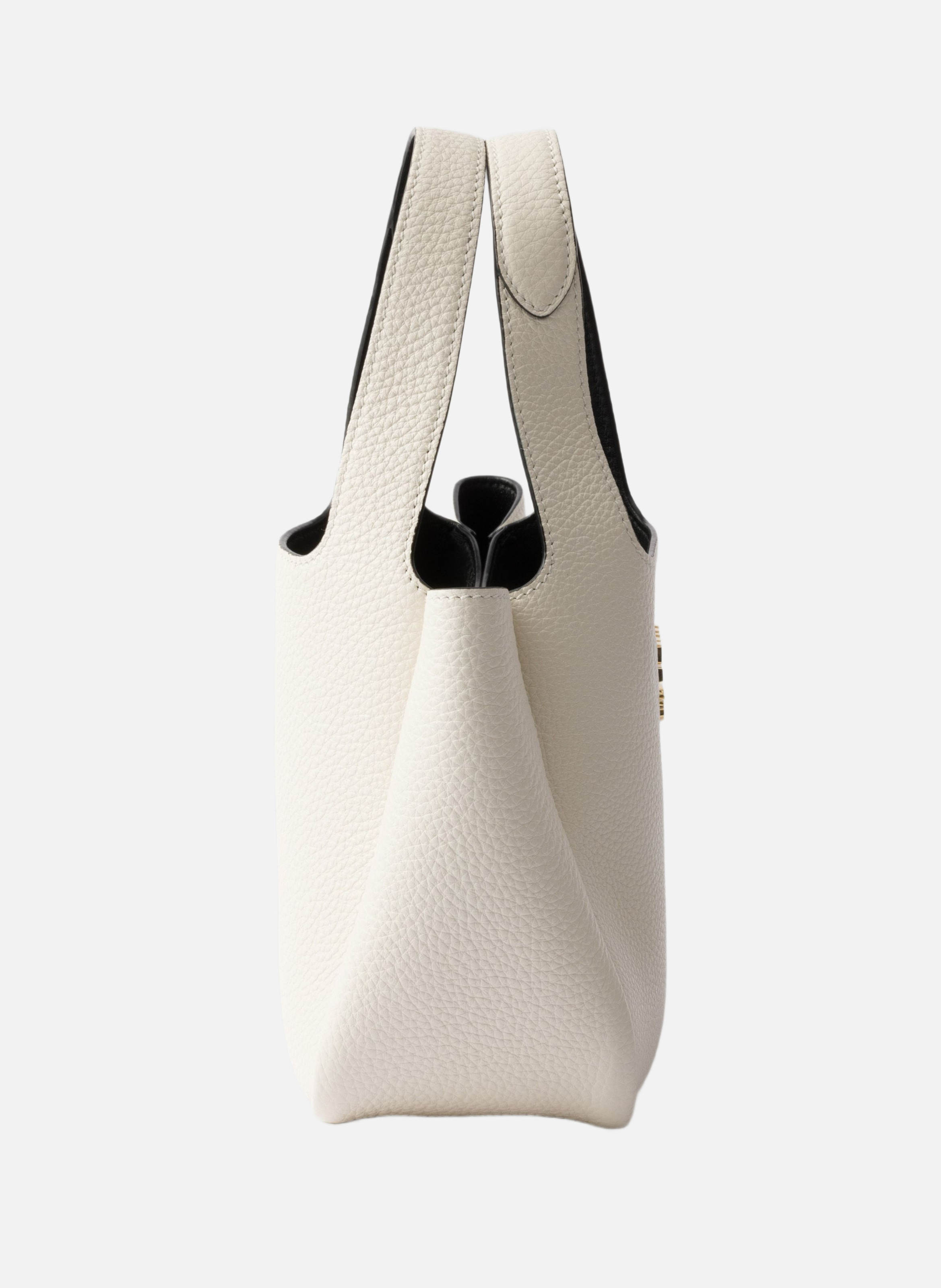 Mini sac à main en cuir PRADA Blanc