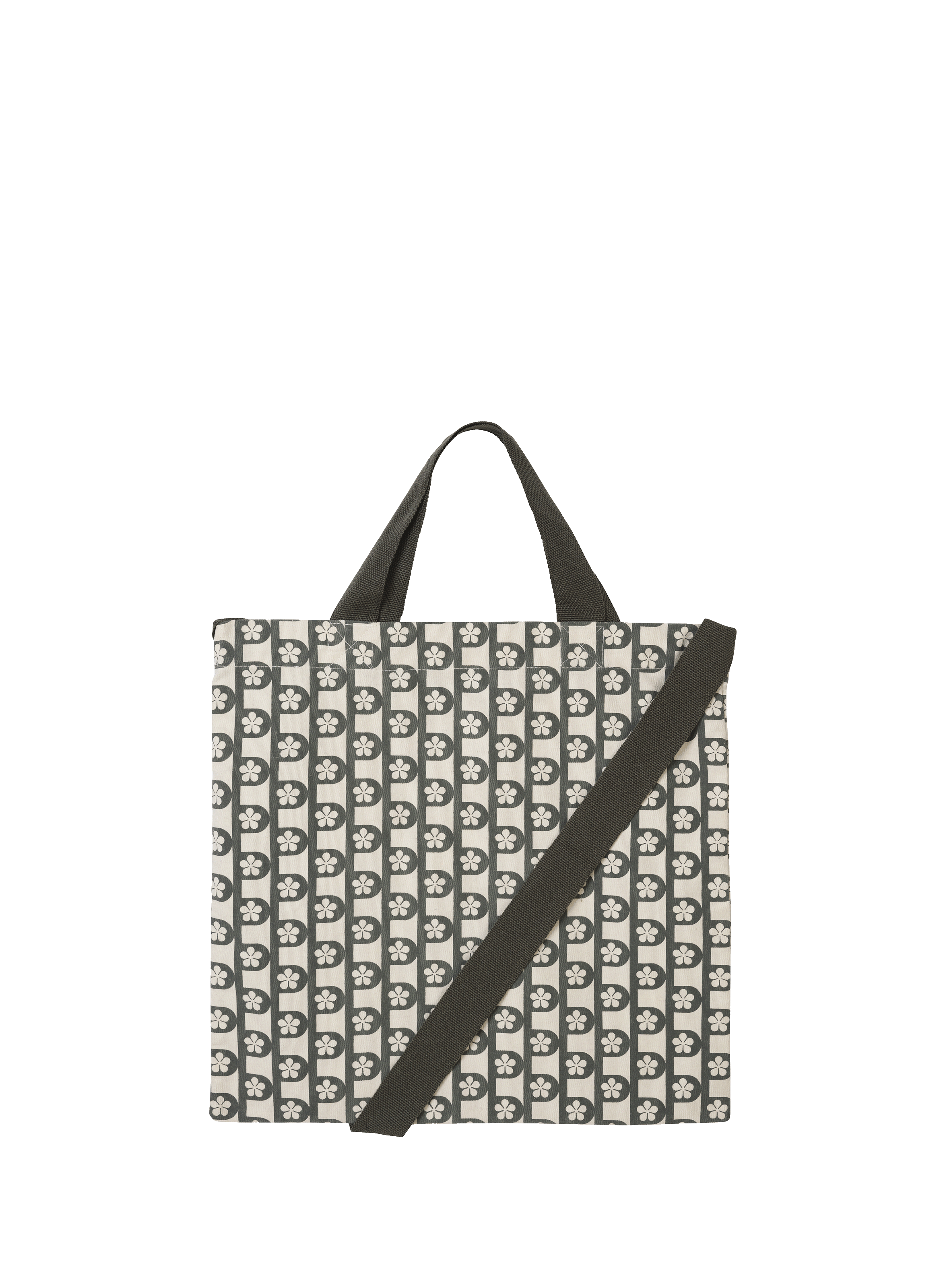 Printed cotton tote bag 64 BLD HAUSSMANN PARIS Khaki