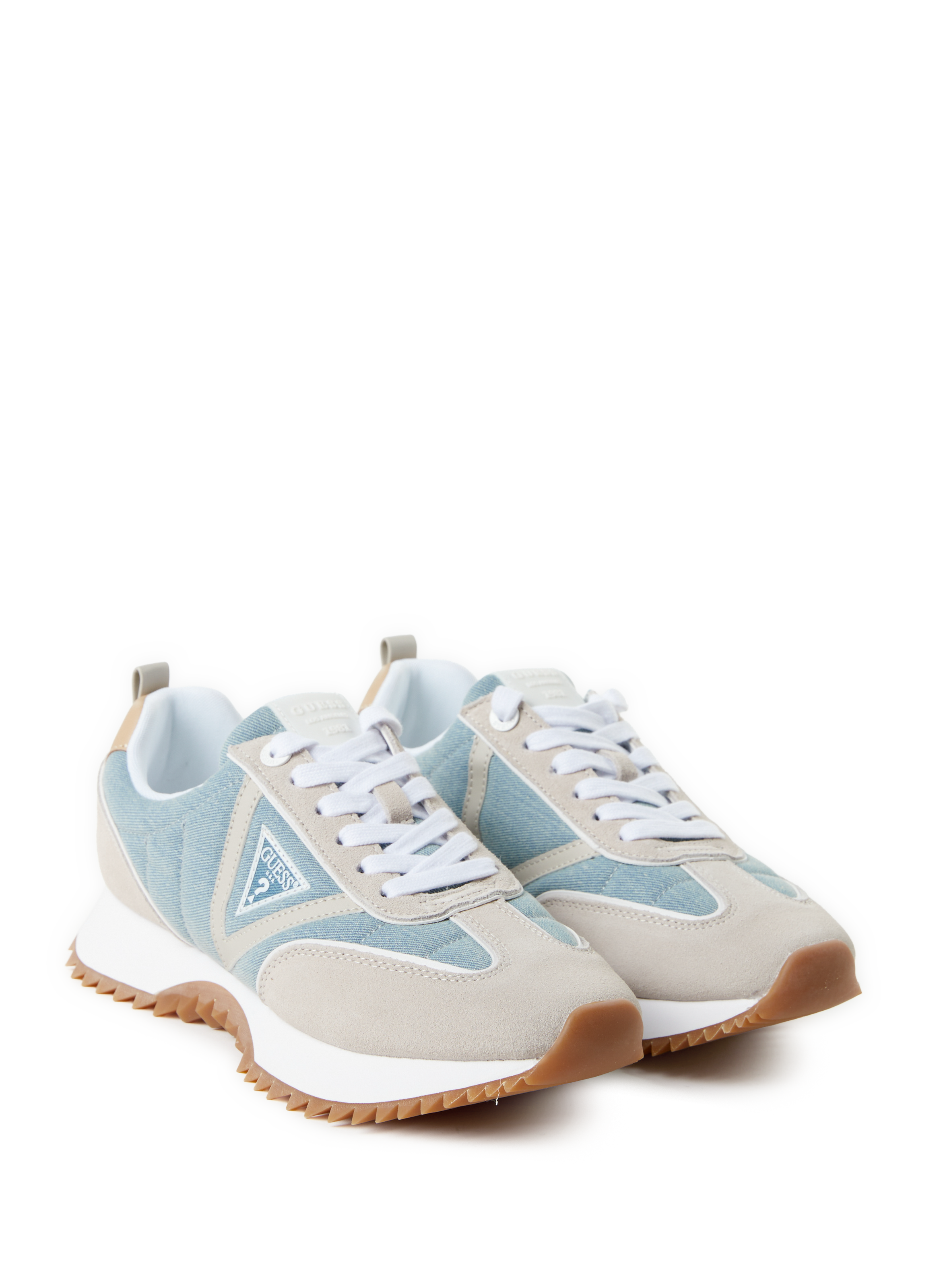 Mixed leather bi-material sneakers GUESS Blue