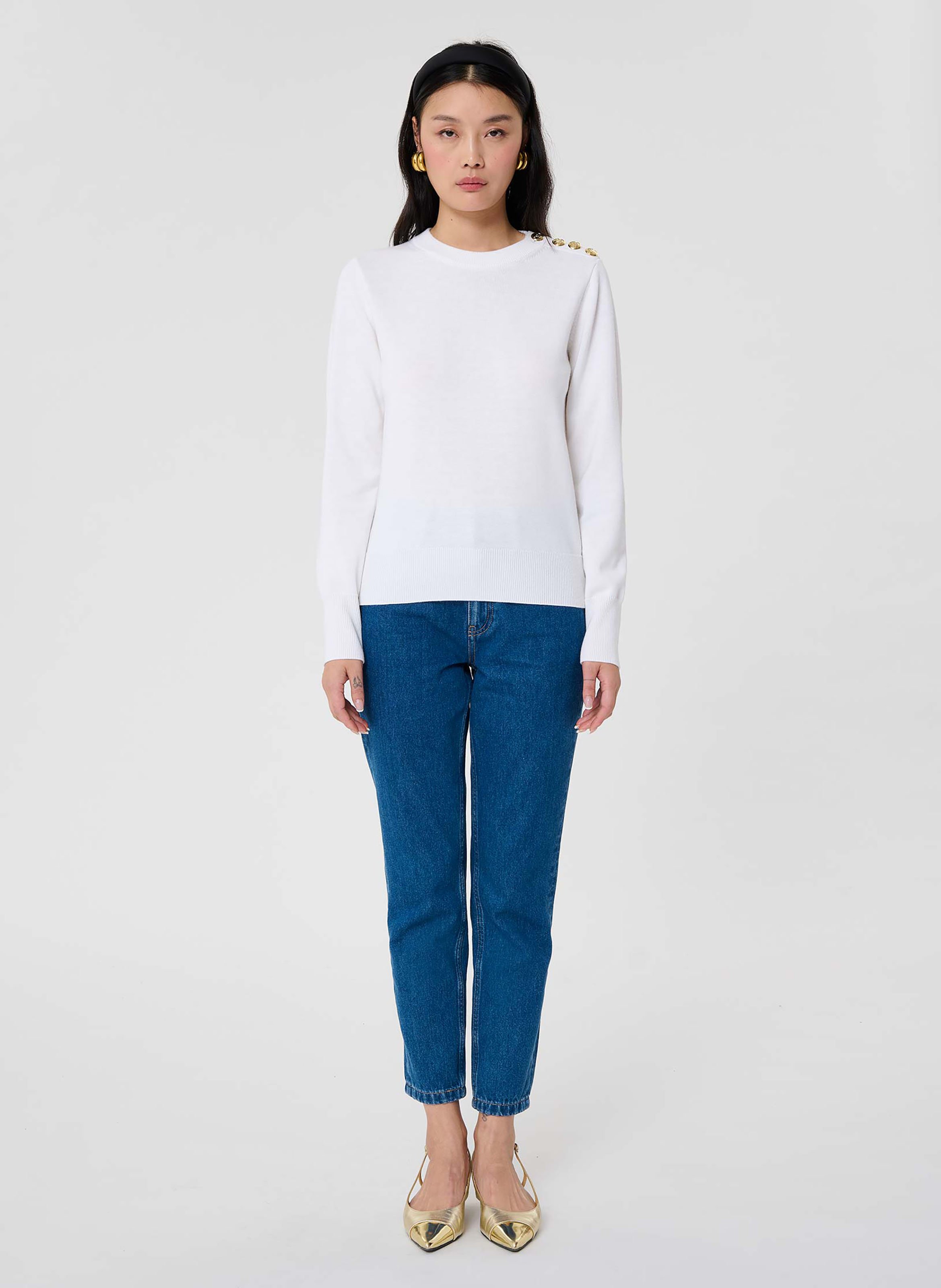 Pull prunette TARA JARMON Blanc