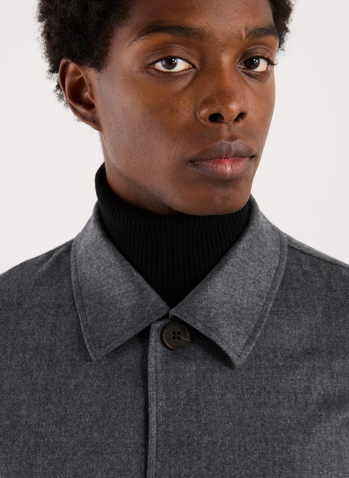 Jacket with classic collar in wool blend EMPORIO ARMANI Grey