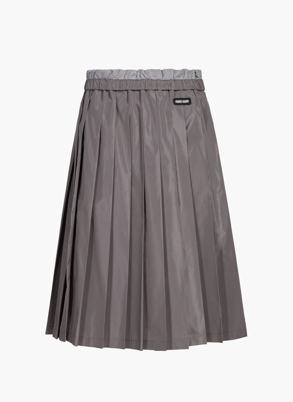 Pleated technical silk skirt Grey Miu miu - Women | Printemps.com Pleated technical silk skirt Grey Miu miu - Women | Printemps.com