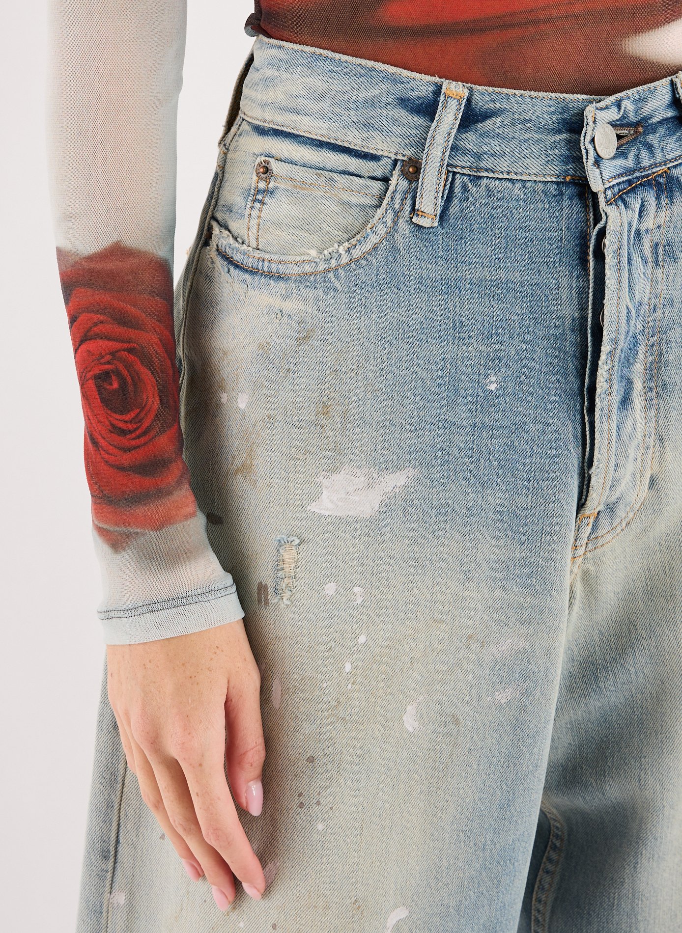 Jean large en coton mélangé ACNE STUDIOS Bleu