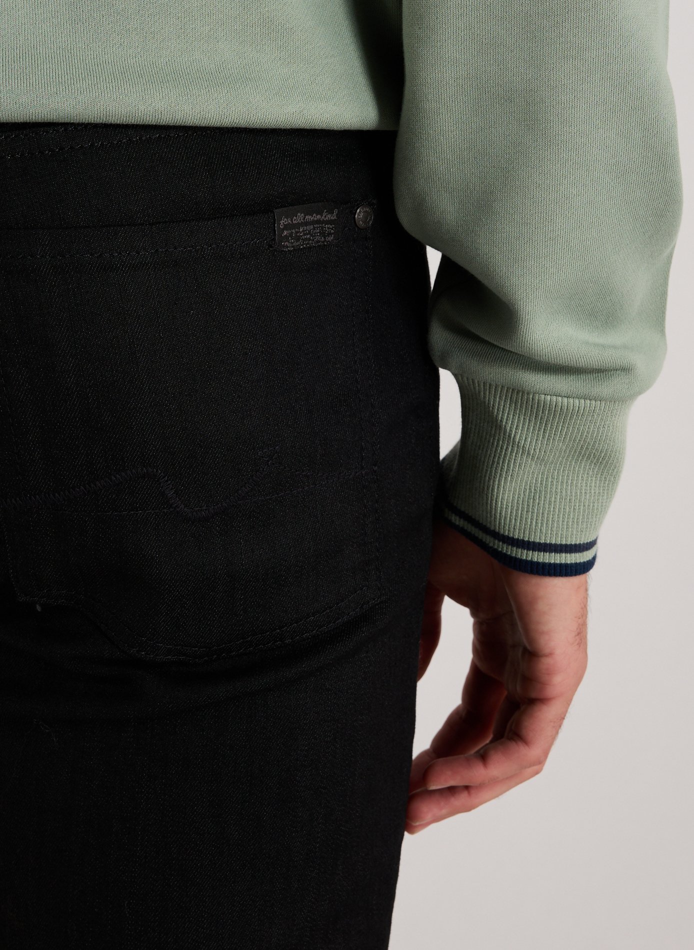 Five-pocket cotton blend jeans 7 FOR ALL MANKIND Black