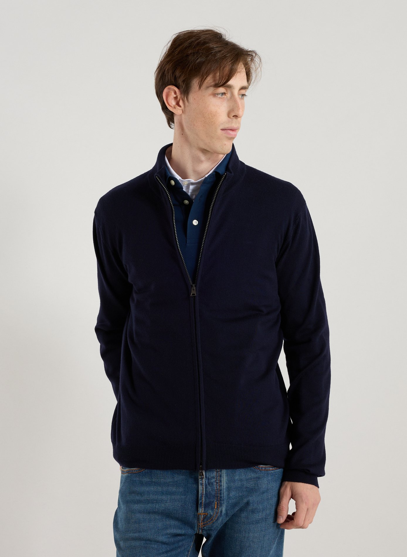 FACONNABLE Merino wool cardigan Blue