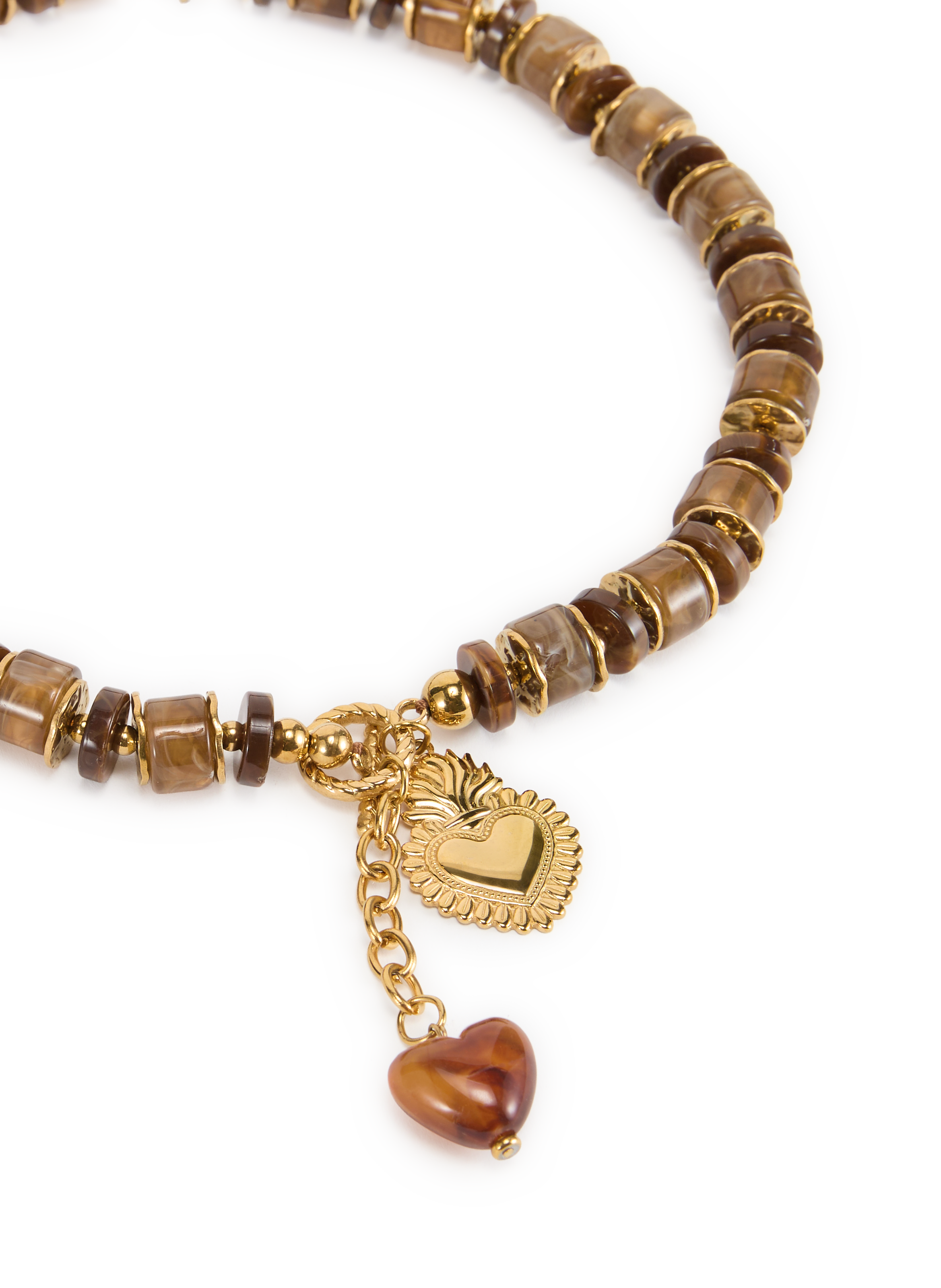 Collier à perles résine AU PRINTEMPS PARIS Marron