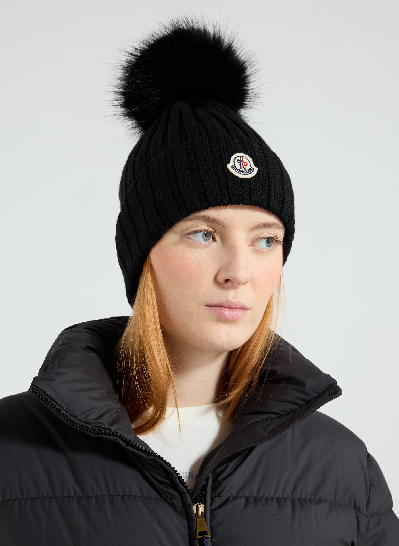 Logo beanie MONCLER Black