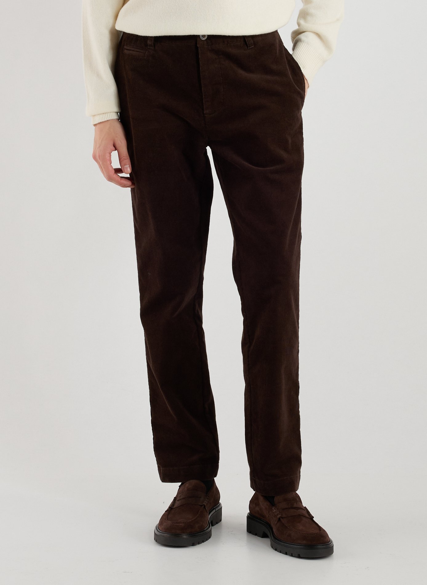 LA MARTINA Straight corduroy pants in a cotton blend Brown