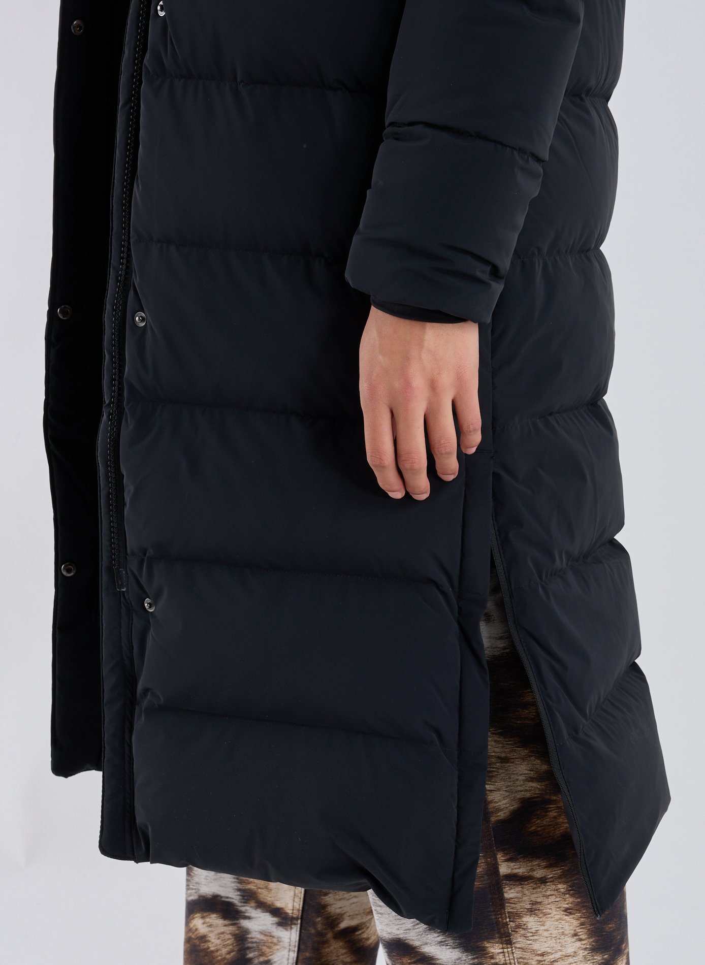 Long padded down jacket COLUMBIA Black