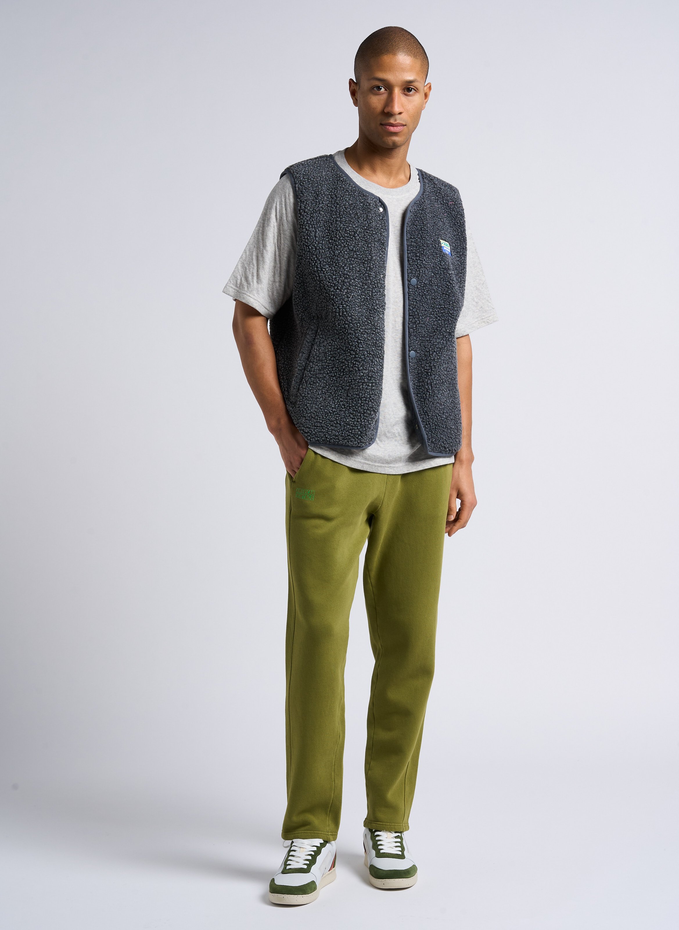 Veste col rond en sherpa hoktown AMERICAN VINTAGE Gris