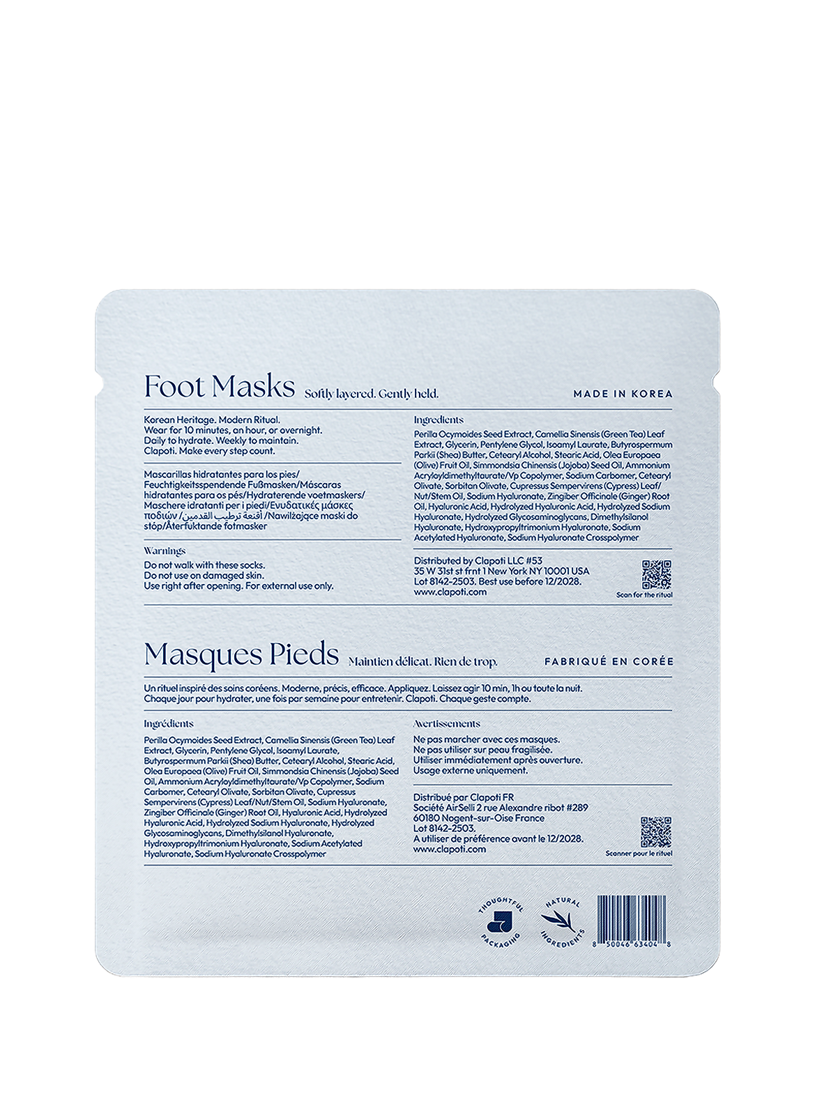 Bioactive Phyto-Hydration Foot Masks CLAPOTI No color