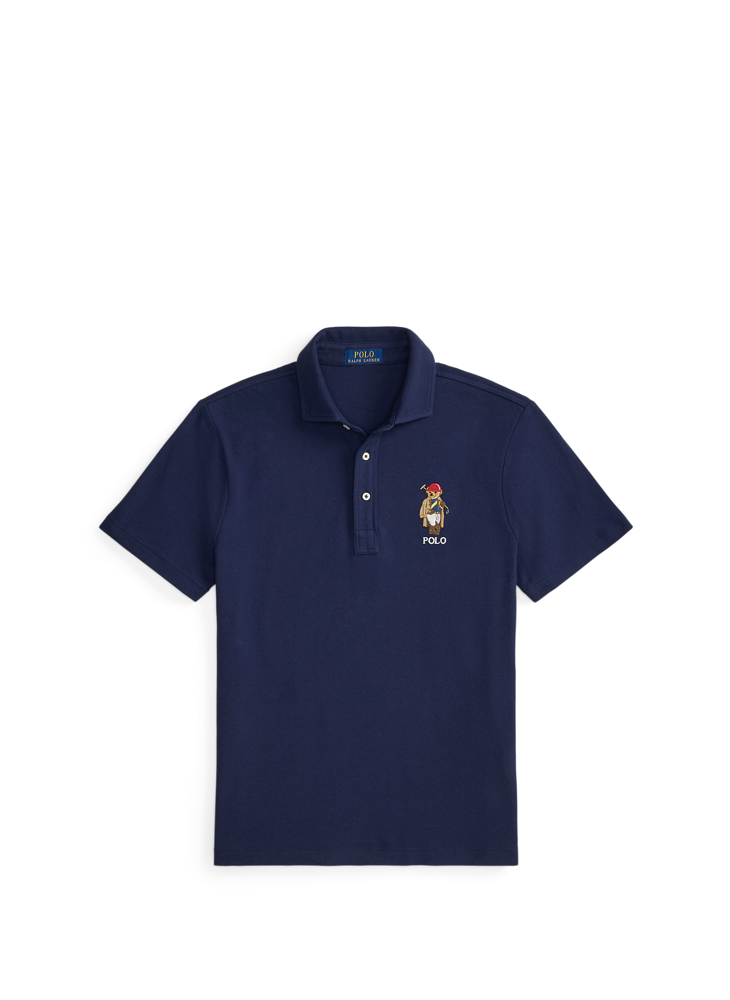 Polo manches courtes ours brodé en coton POLO RALPH LAUREN Bleu