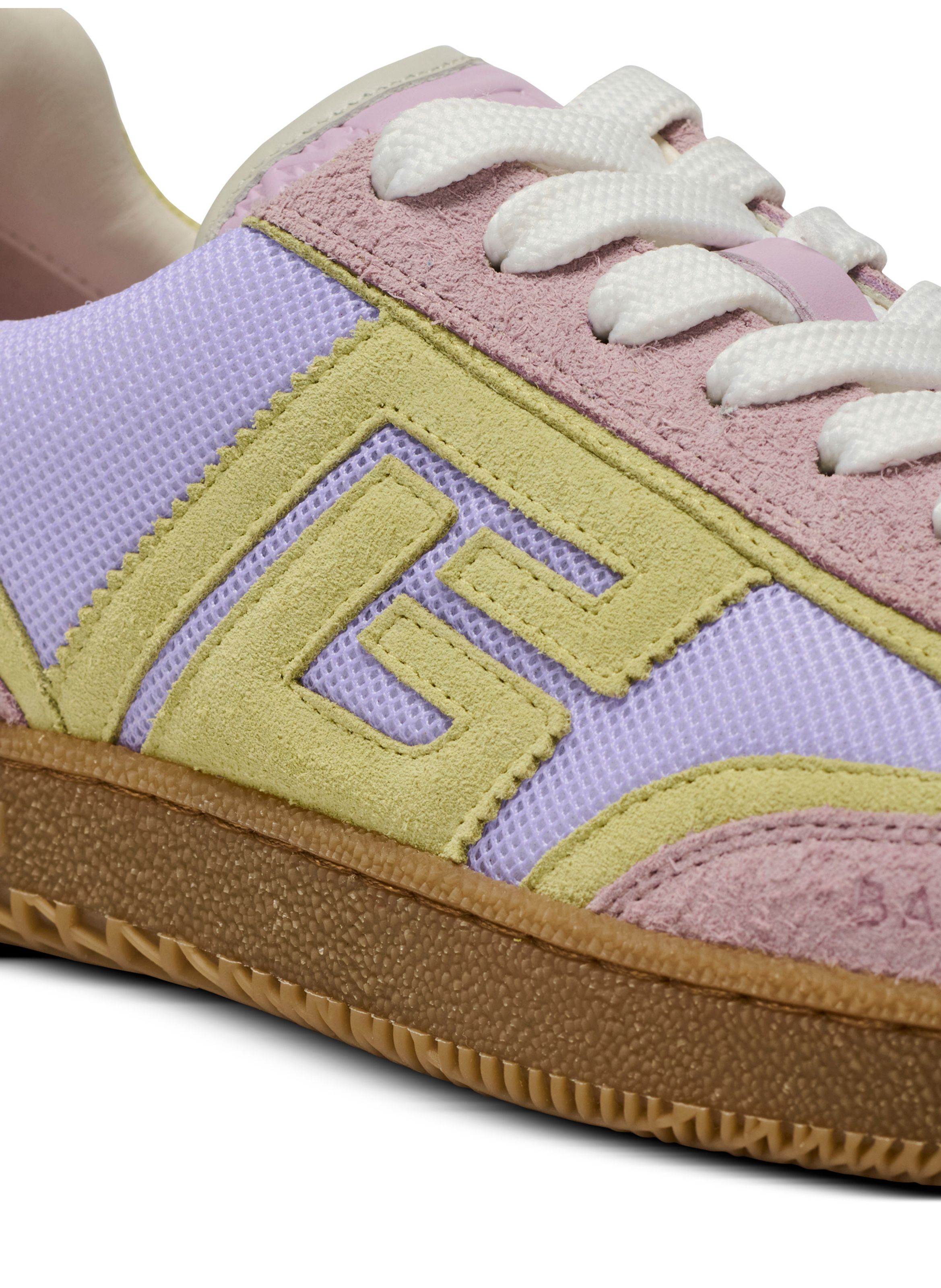 Baskets balmain swan en cuir suédé et mesh BALMAIN Violet