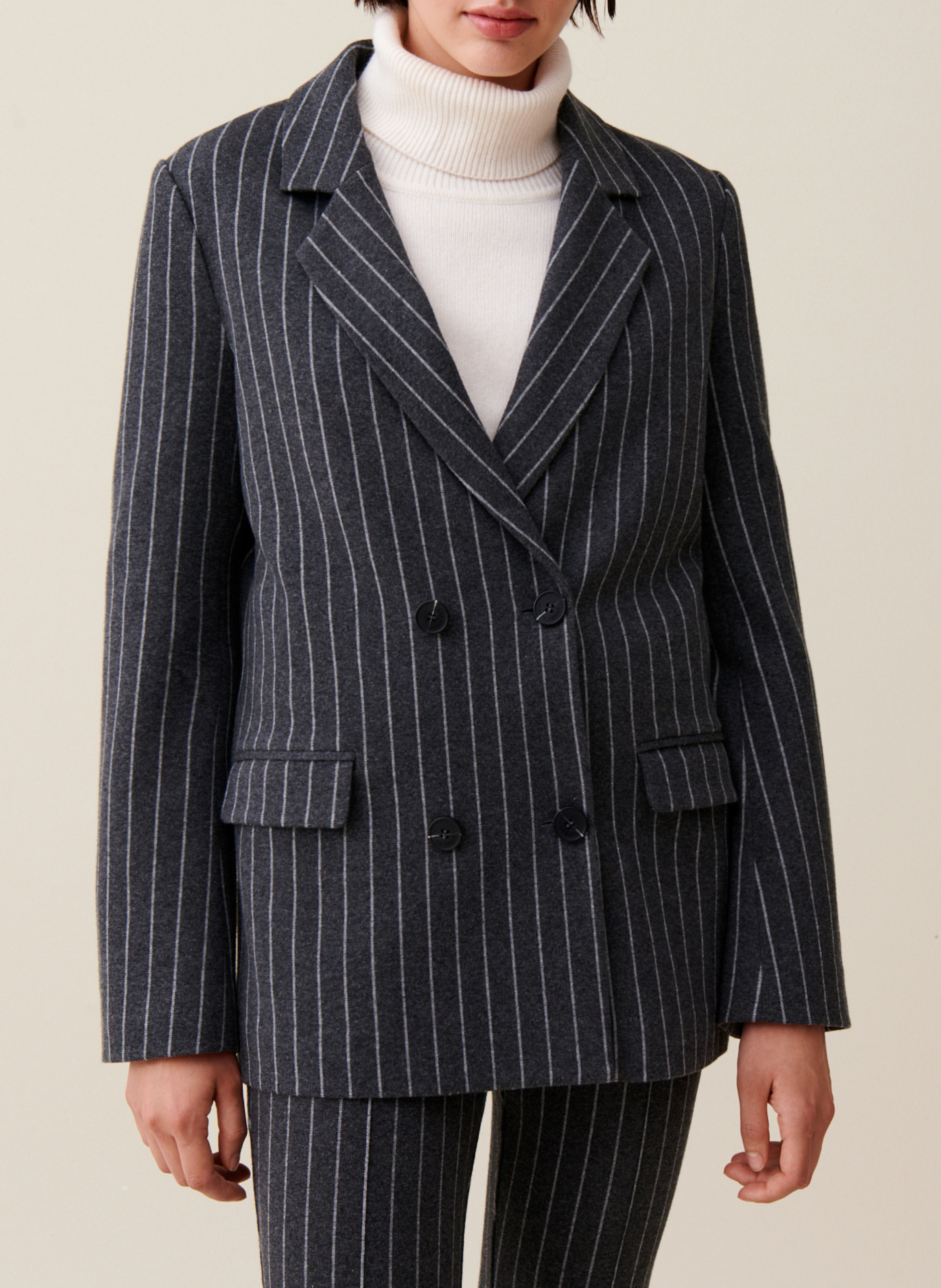 Veste de tailleur droite en coton mélangé CLAUDIE PIERLOT Multicolore