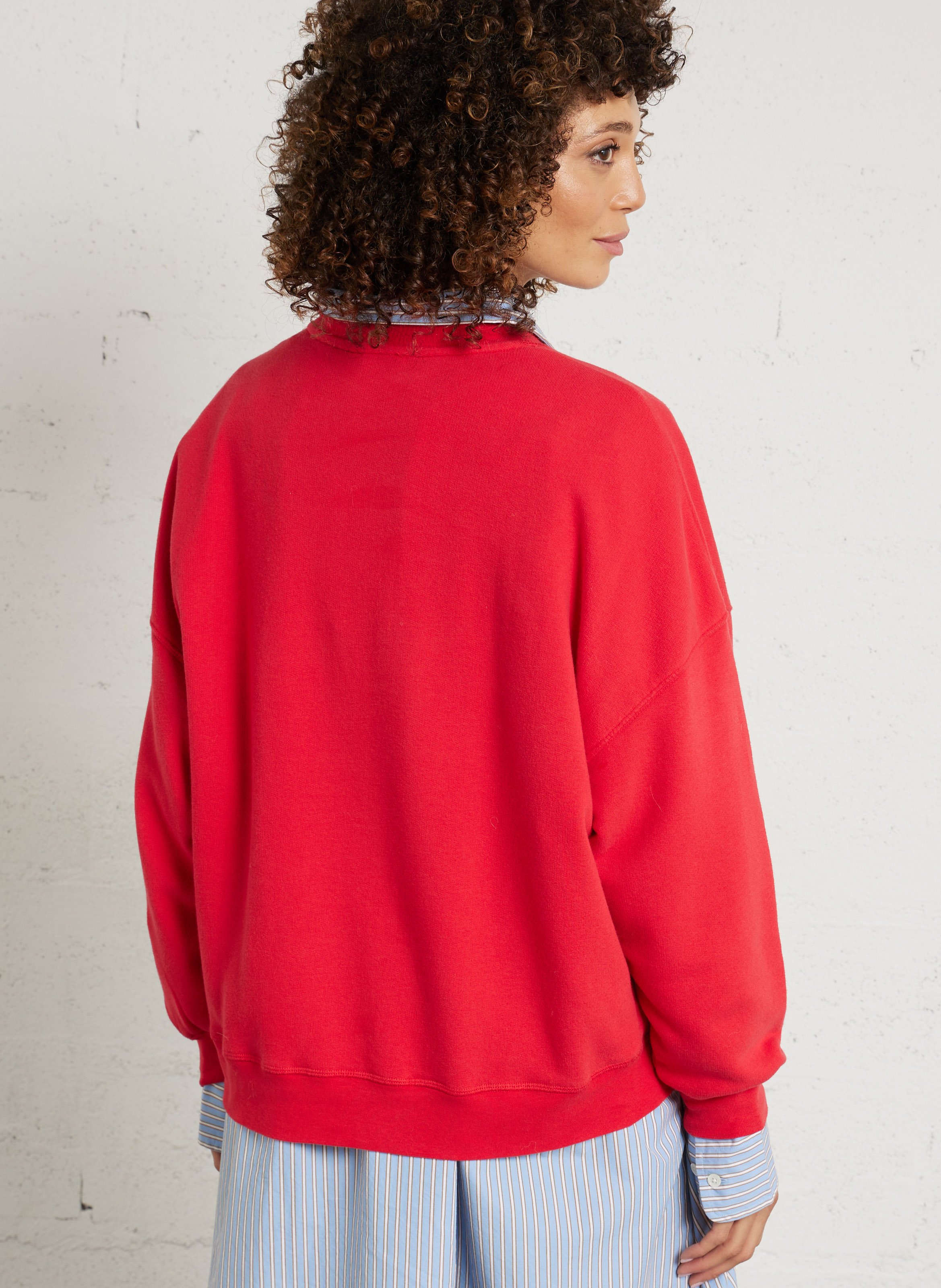 Sweat oversize col rond en coton mélangé atubay AMERICAN VINTAGE Rouge