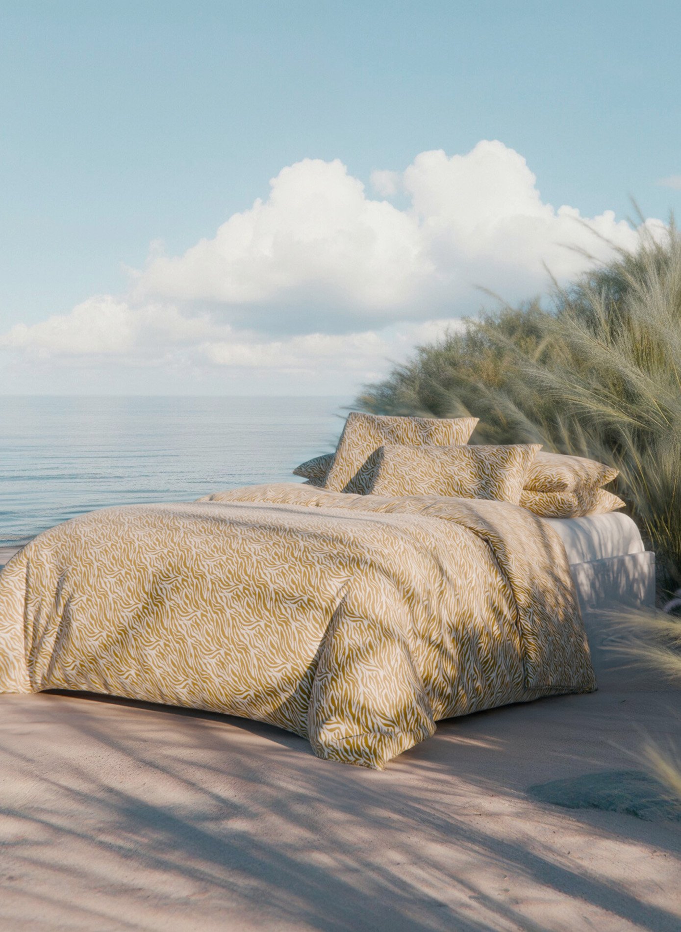 Pack housse de couette + taie(s) d'oreiller le zebre ANNE DE SOLENE Marron