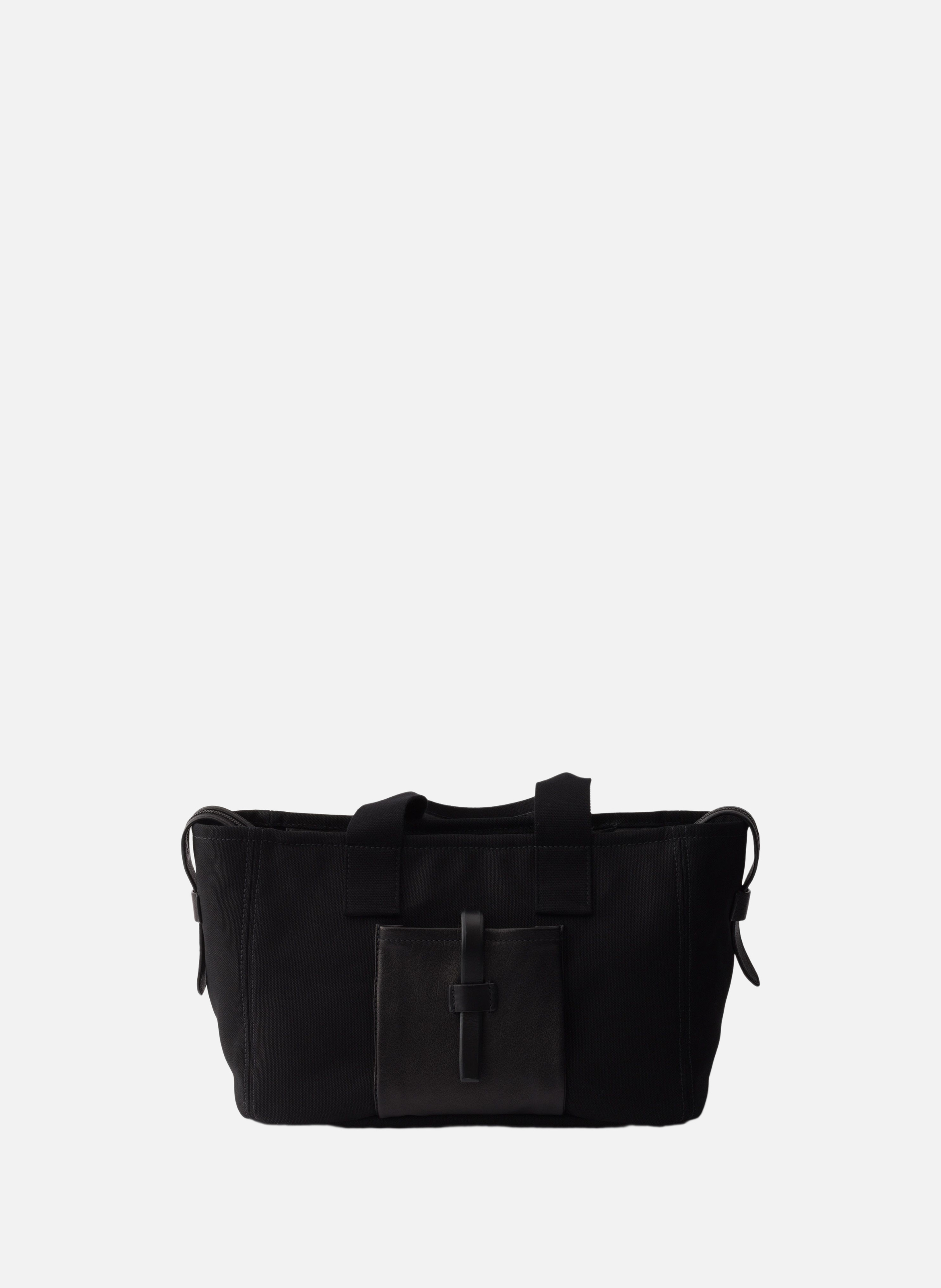 Grands cabas prada route en toile et cuir PRADA Noir