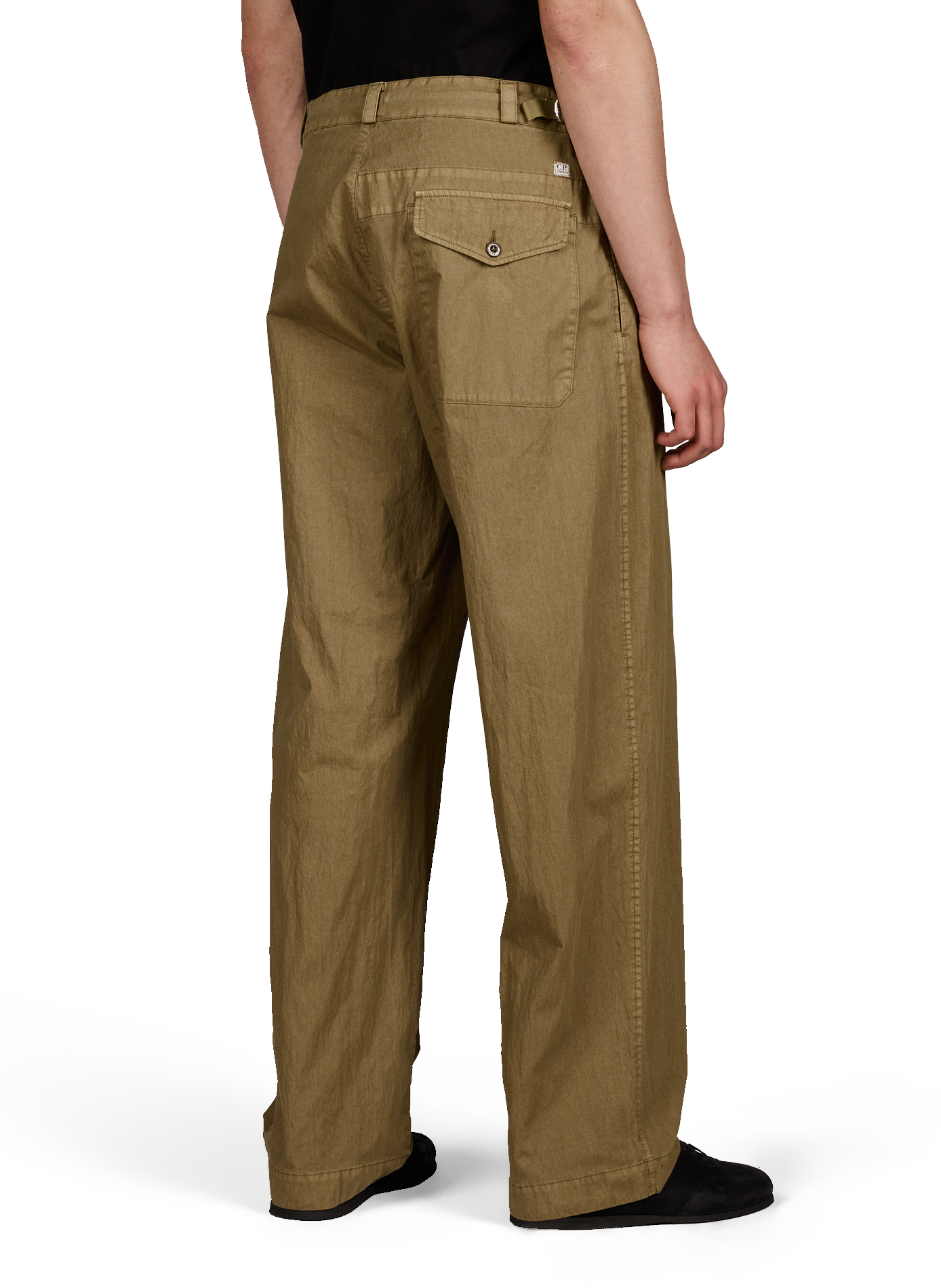 Crinkled cotton blend trousers CP COMPANY Green