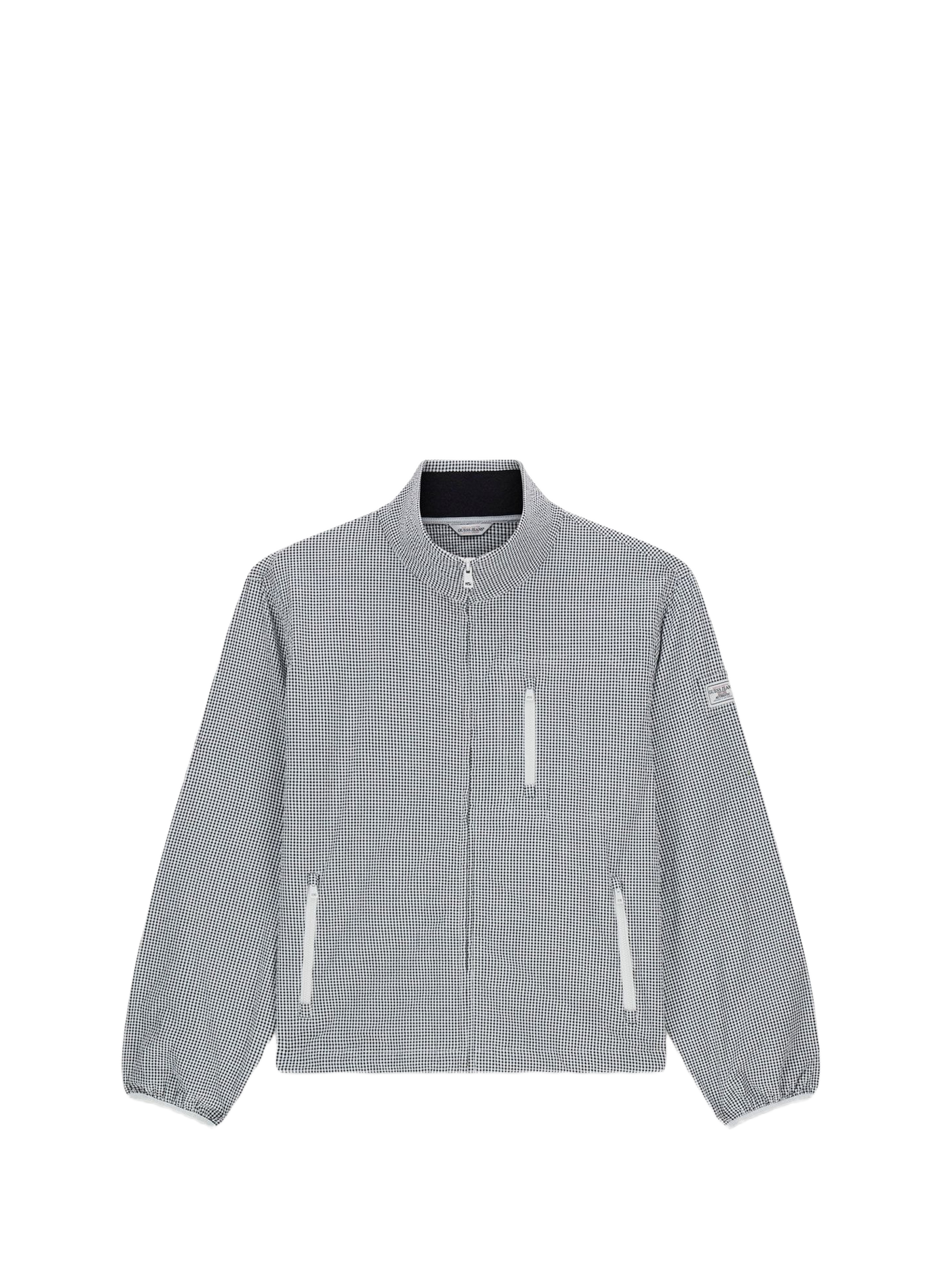 Checked cotton blend windbreaker coat GUESS Multicolour