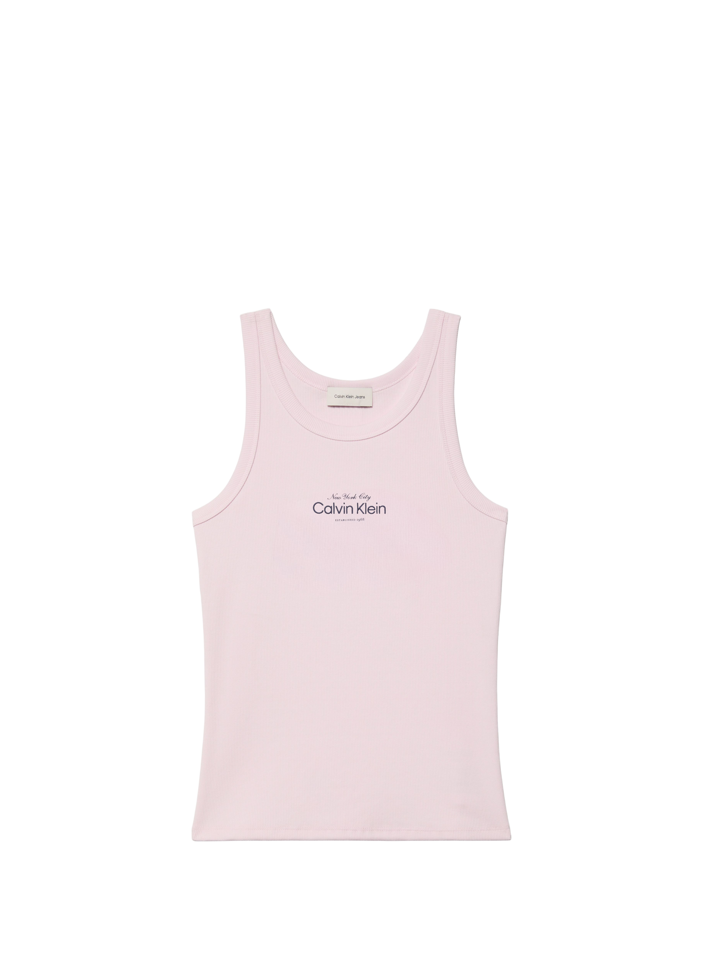 Débardeur brodé à col rond en coton mélangé CALVIN KLEIN Rose