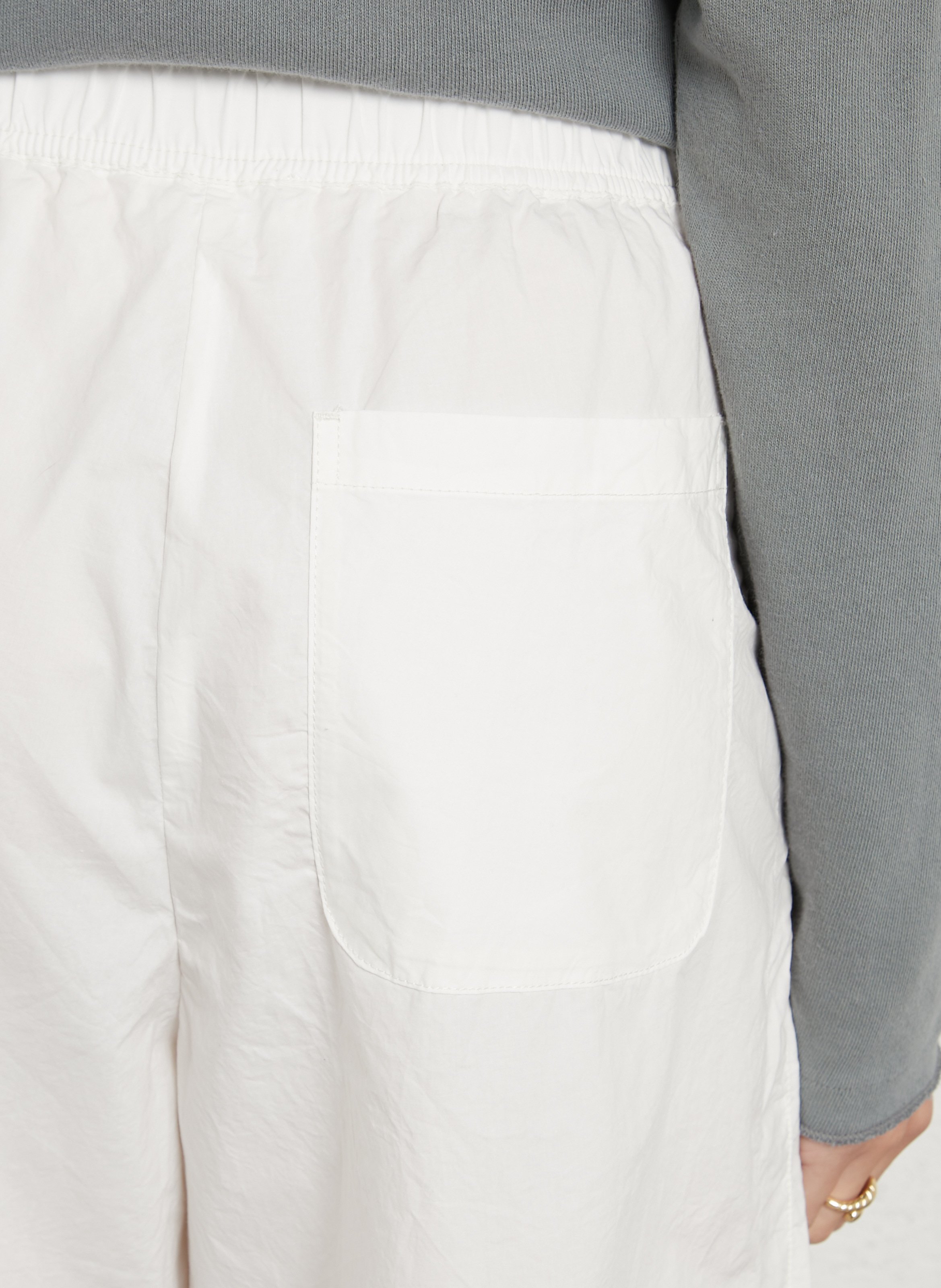 Jogging large taille haute uni bailow AMERICAN VINTAGE Blanc