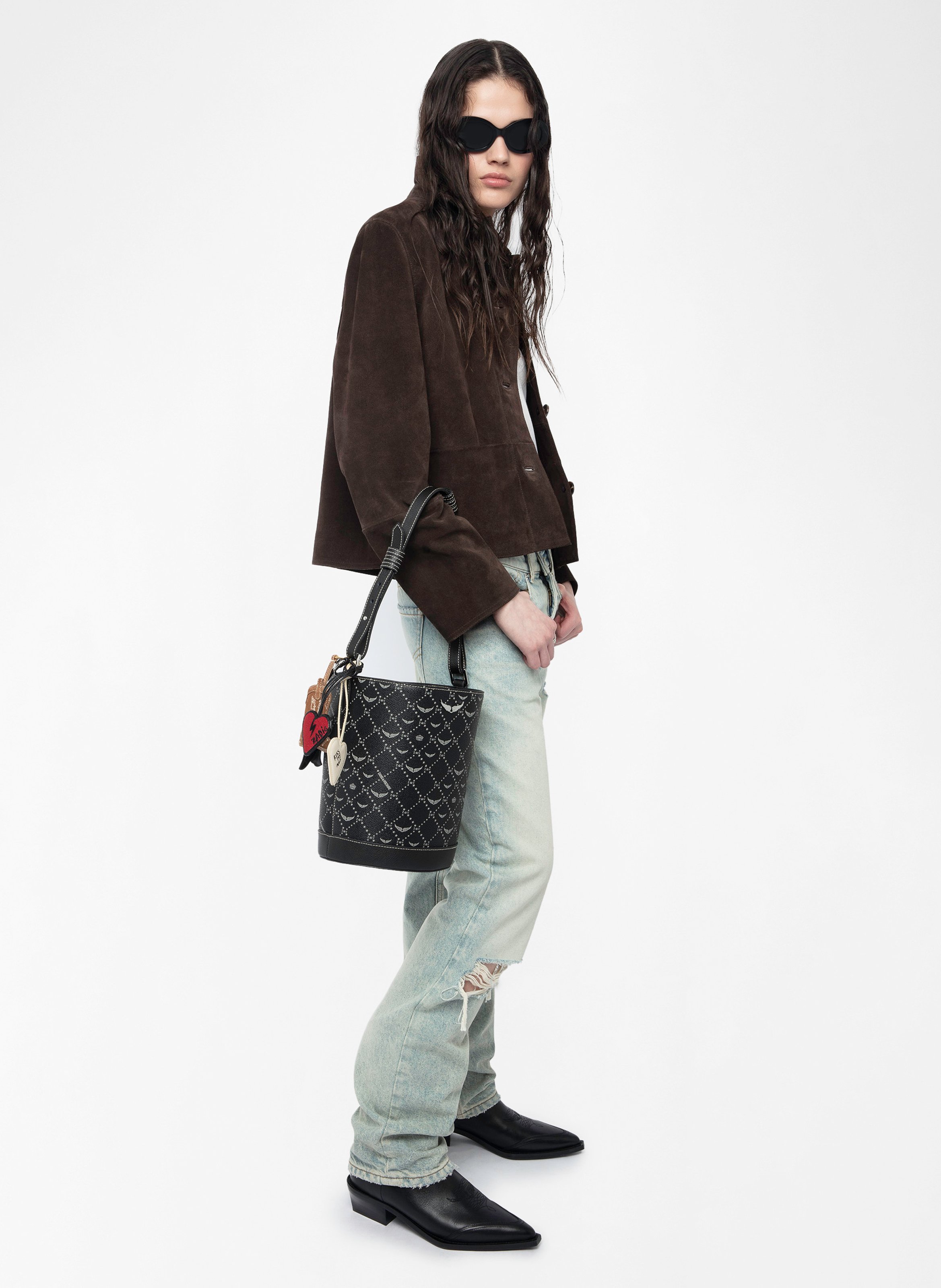 Sac seau en toile monogramme z bucket ZADIG&VOLTAIRE Noir