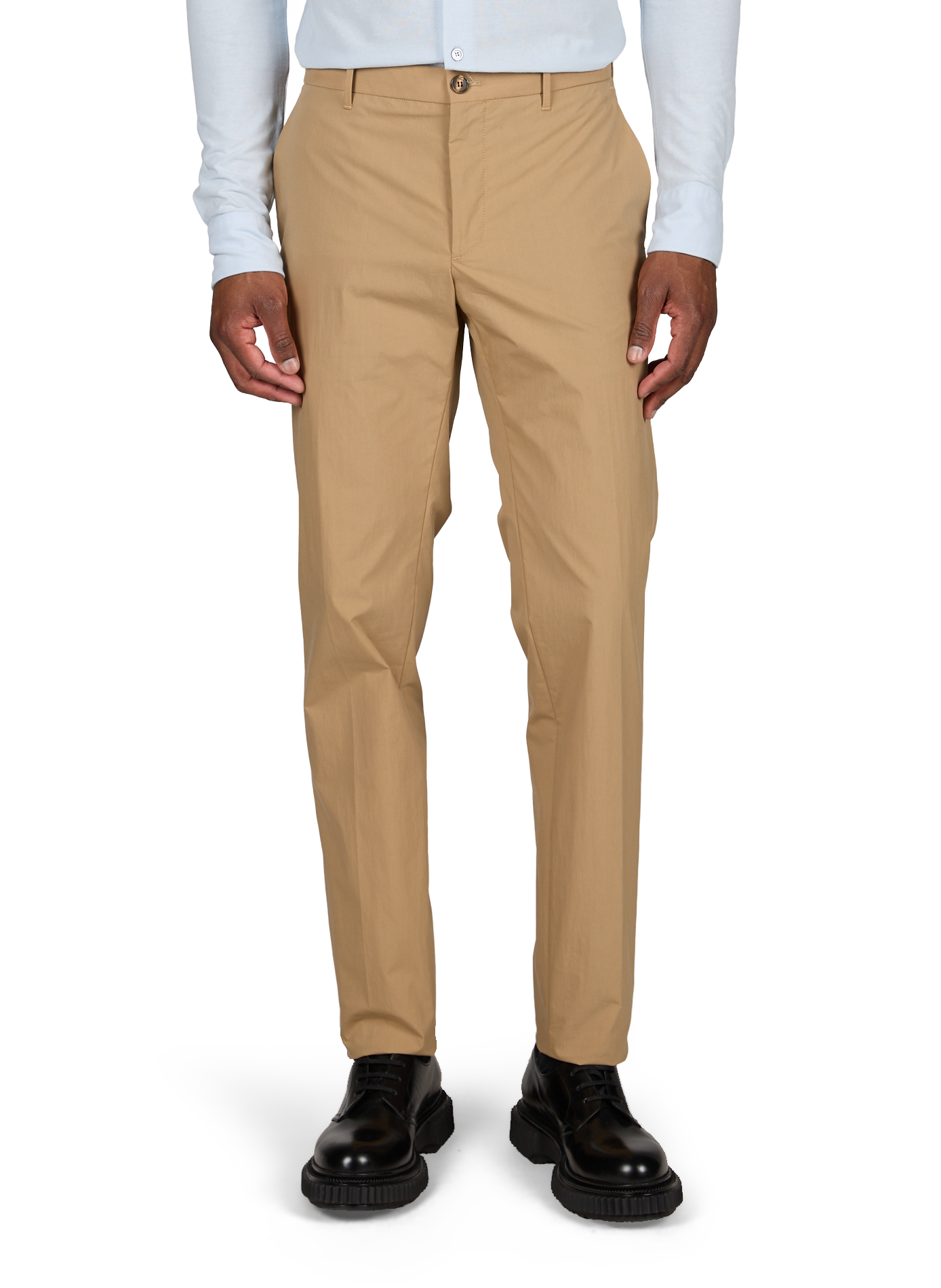 Pantalon uni en coton mélangé SLOWEAR Beige